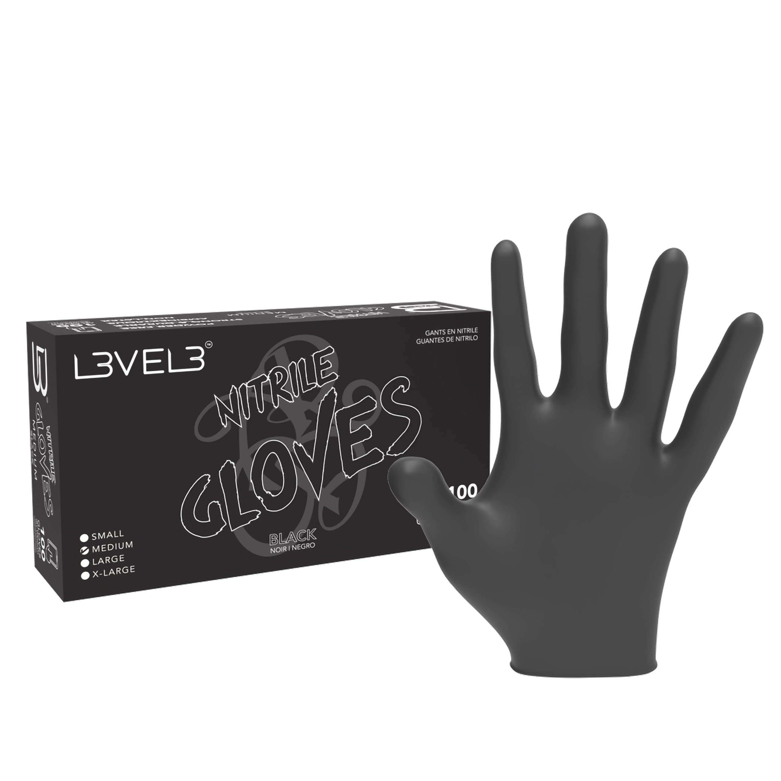 L3 Level 3 Nitrile Gloves - Professional Heavy Duty Disposable Gloves - Latex Free - Fits Snug - Box of 100 - Image 1