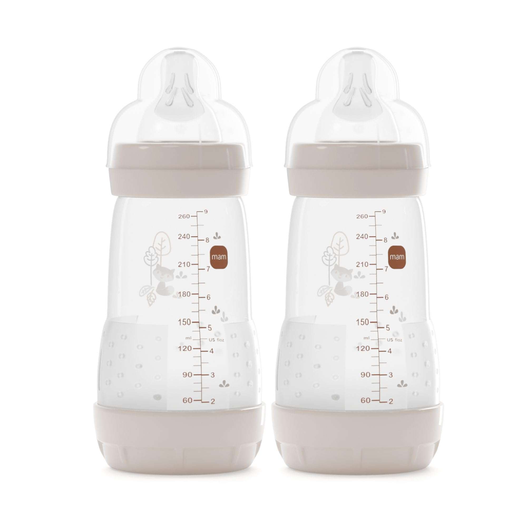 MAM Easy Start Anti-Colic Baby Bottle 9 oz, Medium Flow, Breastfeeding-Like Silicone Nipple Bottle, Reduces Colic, Gas, & Reflux, Easy-to-Clean, BPA-Free, Vented Baby Bottles for Newborns, 2+ Months - Image 1