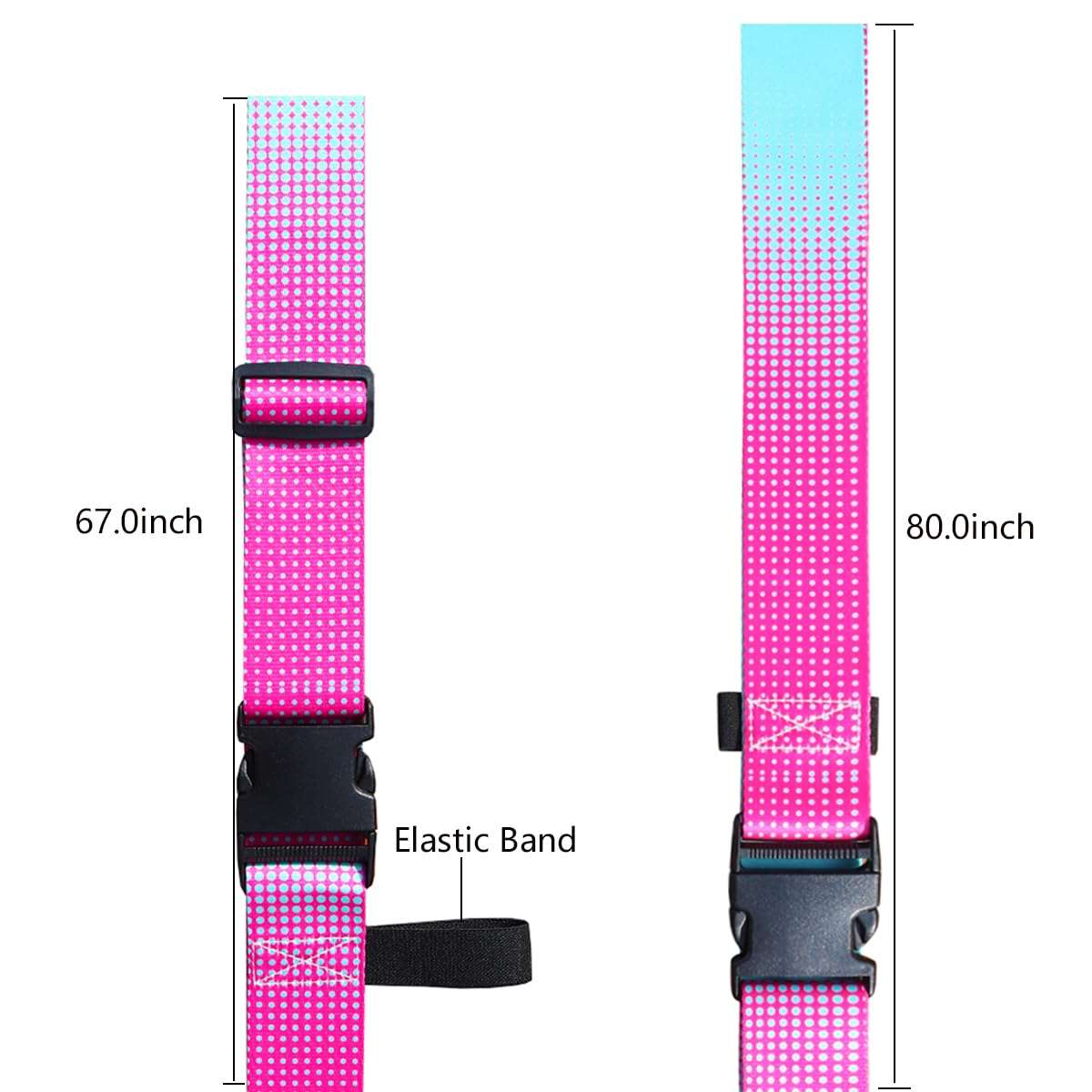 XioioiX Luggage Straps for Suitcases TSA Approved Easy Pack Organized Suitcase Strap, Luggage Strap, Luggage Belt Strap, Bag Straps for Luggage. Buckle Straps Travel Accessories (Gradient Dot) - Image 3