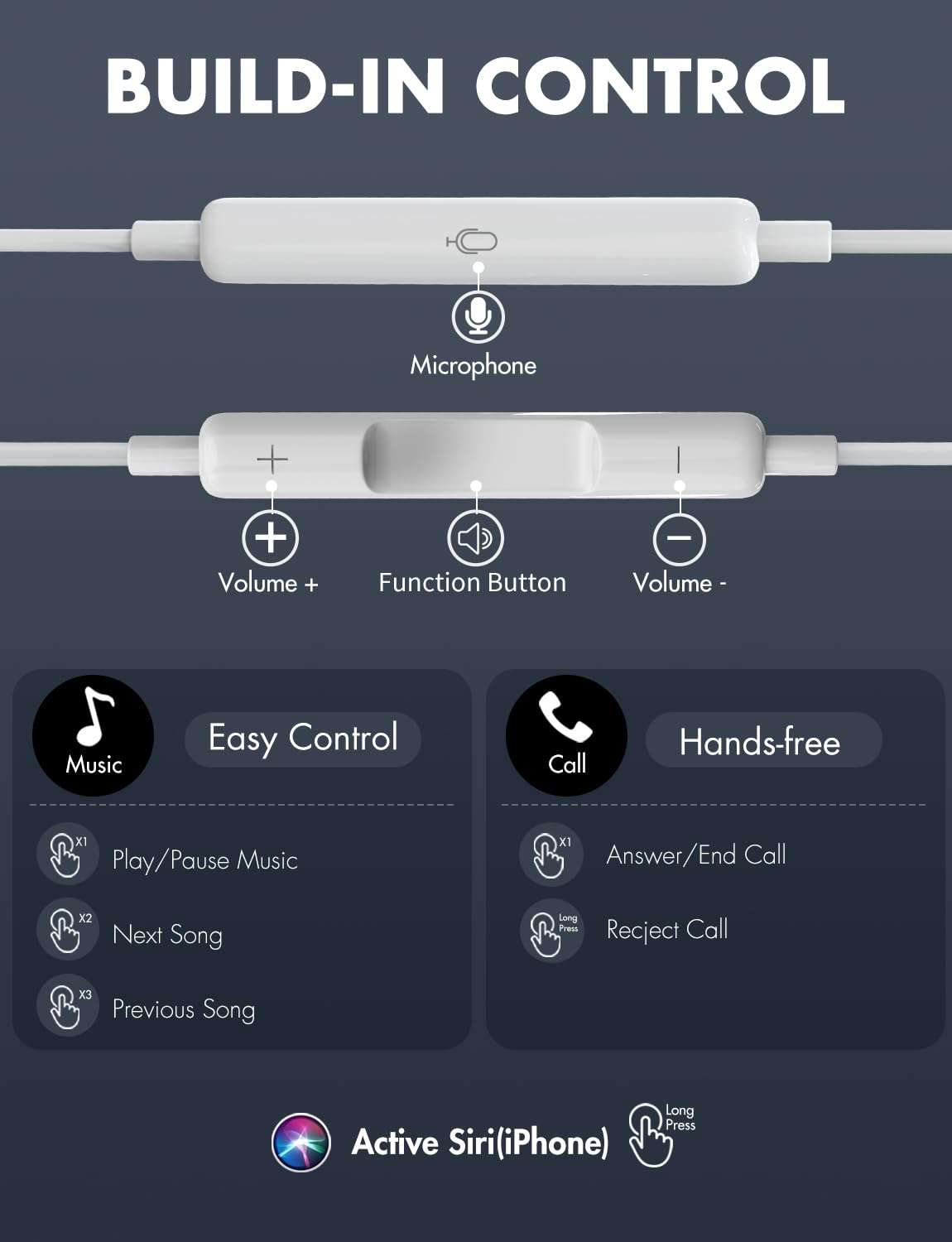 Antool USB C Headphones, 【Ultra Clear Calls & no Noise】 Earbuds Wired for iPhone 16/15 USBC Headphones,Compatible with iPhone/Android/Galaxy/iPad【2 Pack】 - Image 5