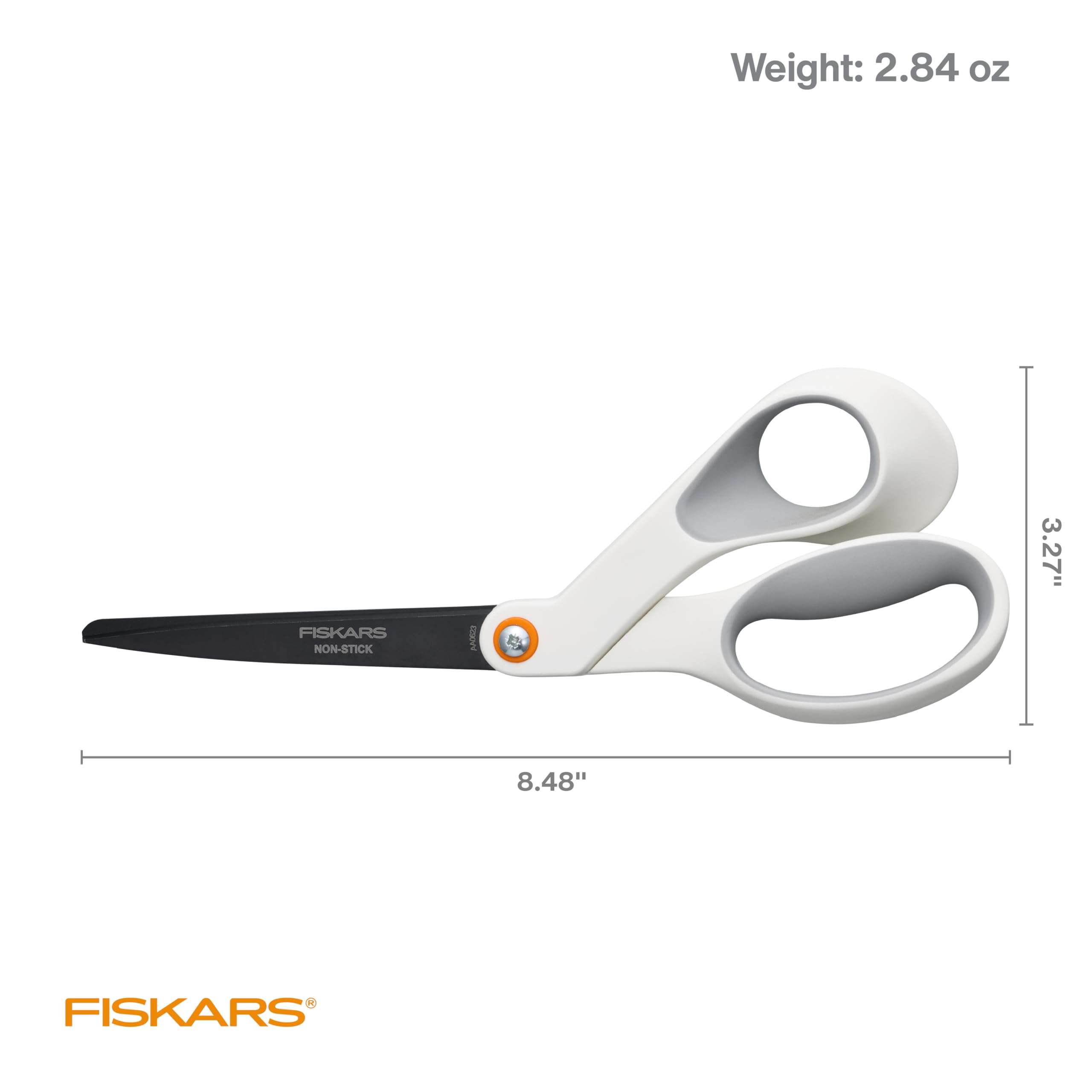 Fiskars 8” Premium Non-Stick Comfort Grip Scissors Ideal for Sticky Materials like Vinyl, Tape, and Glue, with Ergonomic Bent Handles for Precise Tabletop Cutting - Image 3