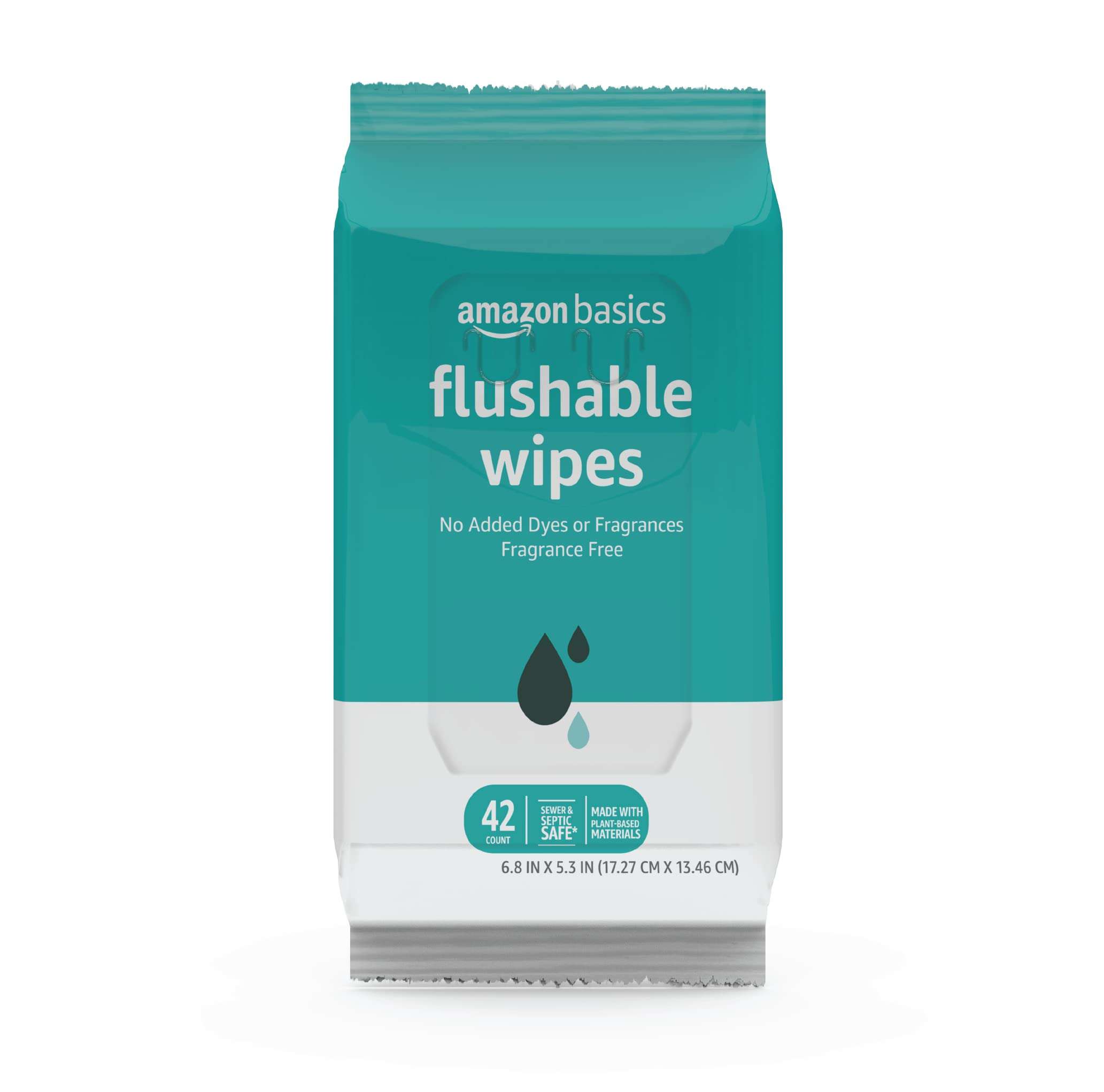 Amazon Basics Adult Wet Wipes Flushable Fragrance Free, 126 Count (3 Packs of 42) Packaging May Vary - Image 2