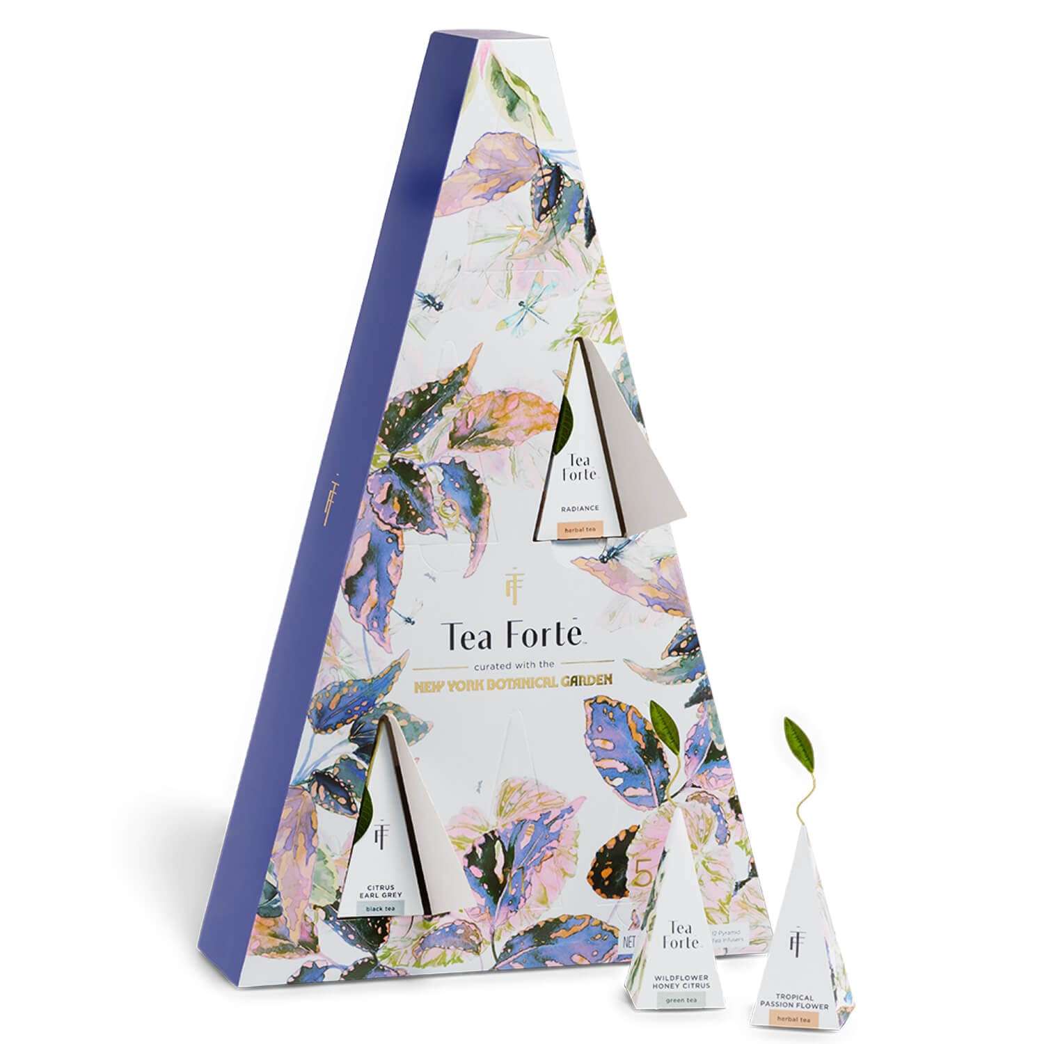 Tea Forte Demoiselle Premium Pyramid Tea Gift Set Sampler with Numbered Doors, 12 Count, 1 of each Variety Individually Wrapped Handcrafted Pyramid Infuser Tea Bags - Image 1