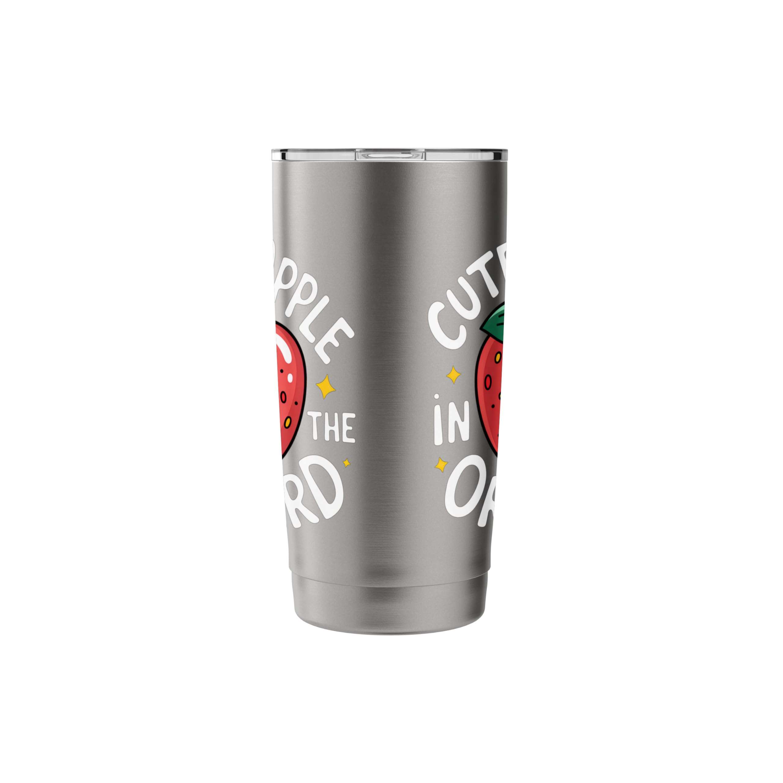 Cutest Apple In The Orchard Adorable Face Fun Joy Smiles Stainless Steel Insulated Tumbler - Image 5