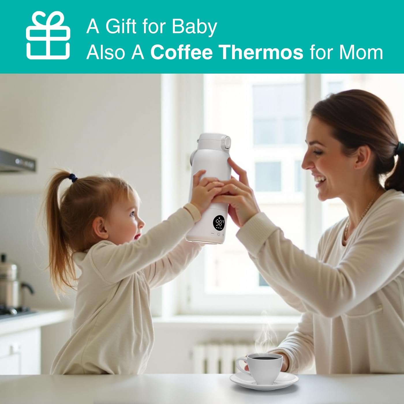 Koalababy Portable Bottle Warmer – Fast Heating Milk Warmer for Travel, Breast Milk & Formula, 17oz Leak-Proof Stainless Steel, IPX6 Waterproof, Rechargeable with Long Battery Life - Image 8