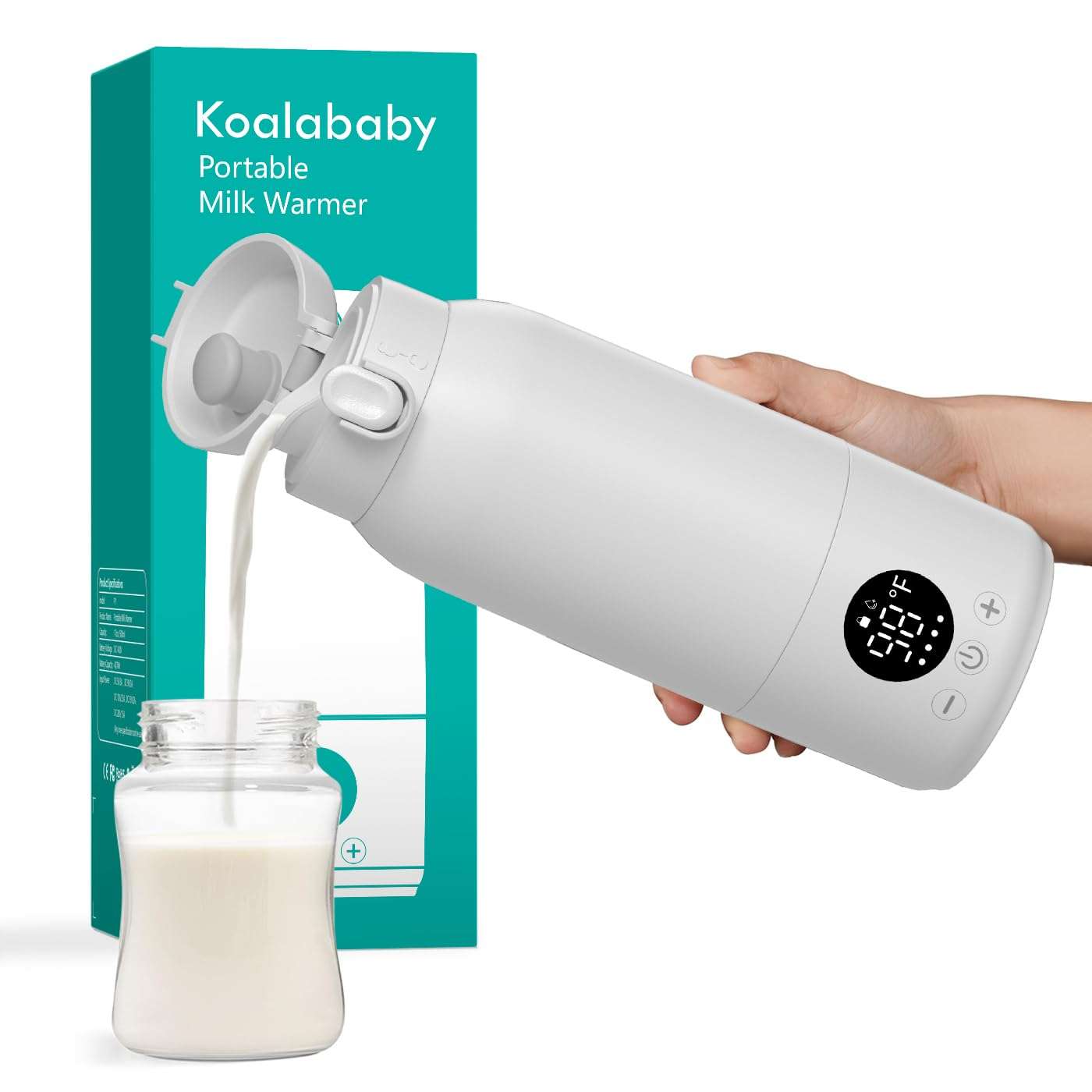 Koalababy Portable Bottle Warmer – Fast Heating Milk Warmer for Travel, Breast Milk & Formula, 17oz Leak-Proof Stainless Steel, IPX6 Waterproof, Rechargeable with Long Battery Life - Image 1