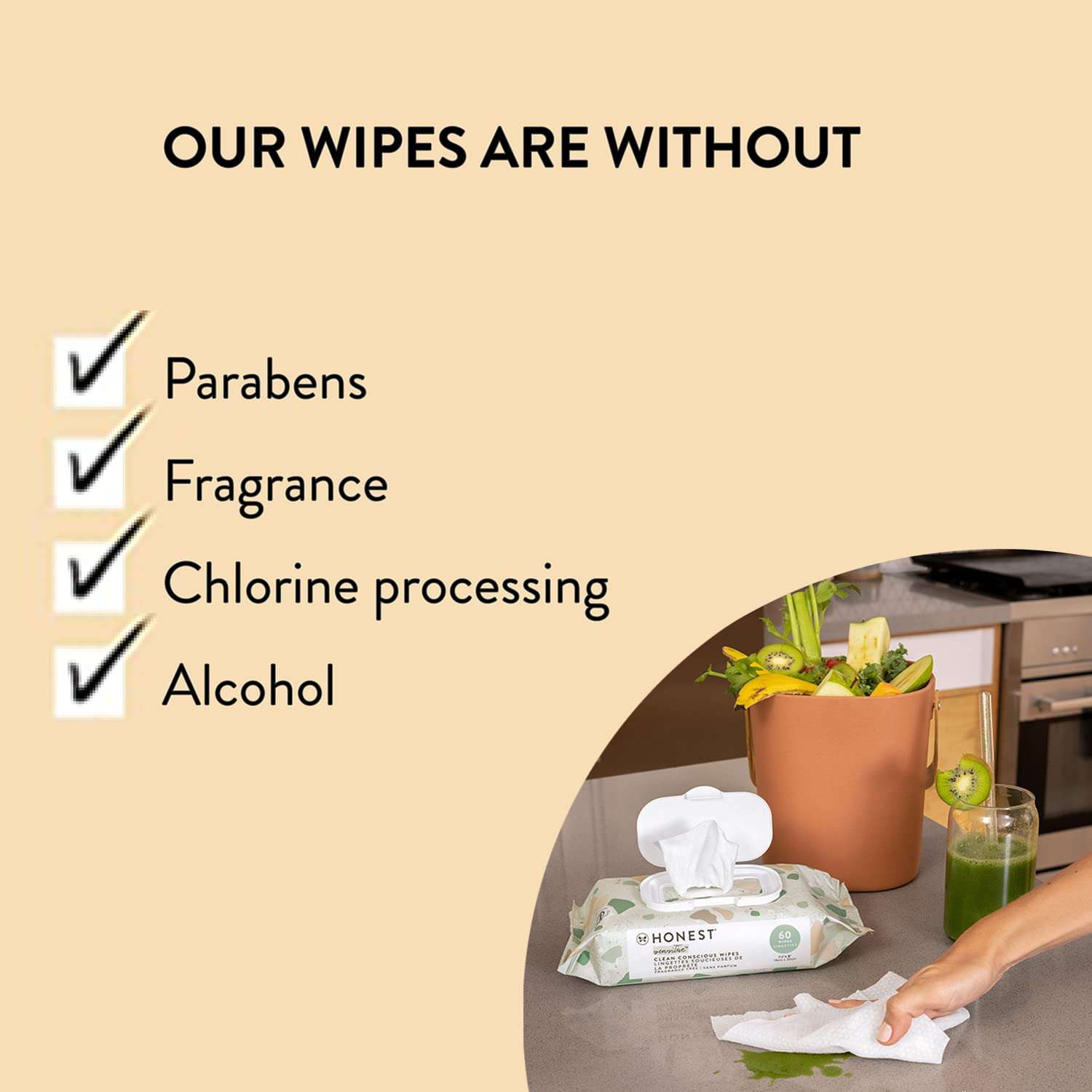 The Honest Company Clean Conscious Multi-Use Wipes | Hypoallergenic + Unscented for Sensitive Skin | Over 99% Water, Compostable, Plant Based, Baby Wipes | Geo Mood, 288 Count - Image 7