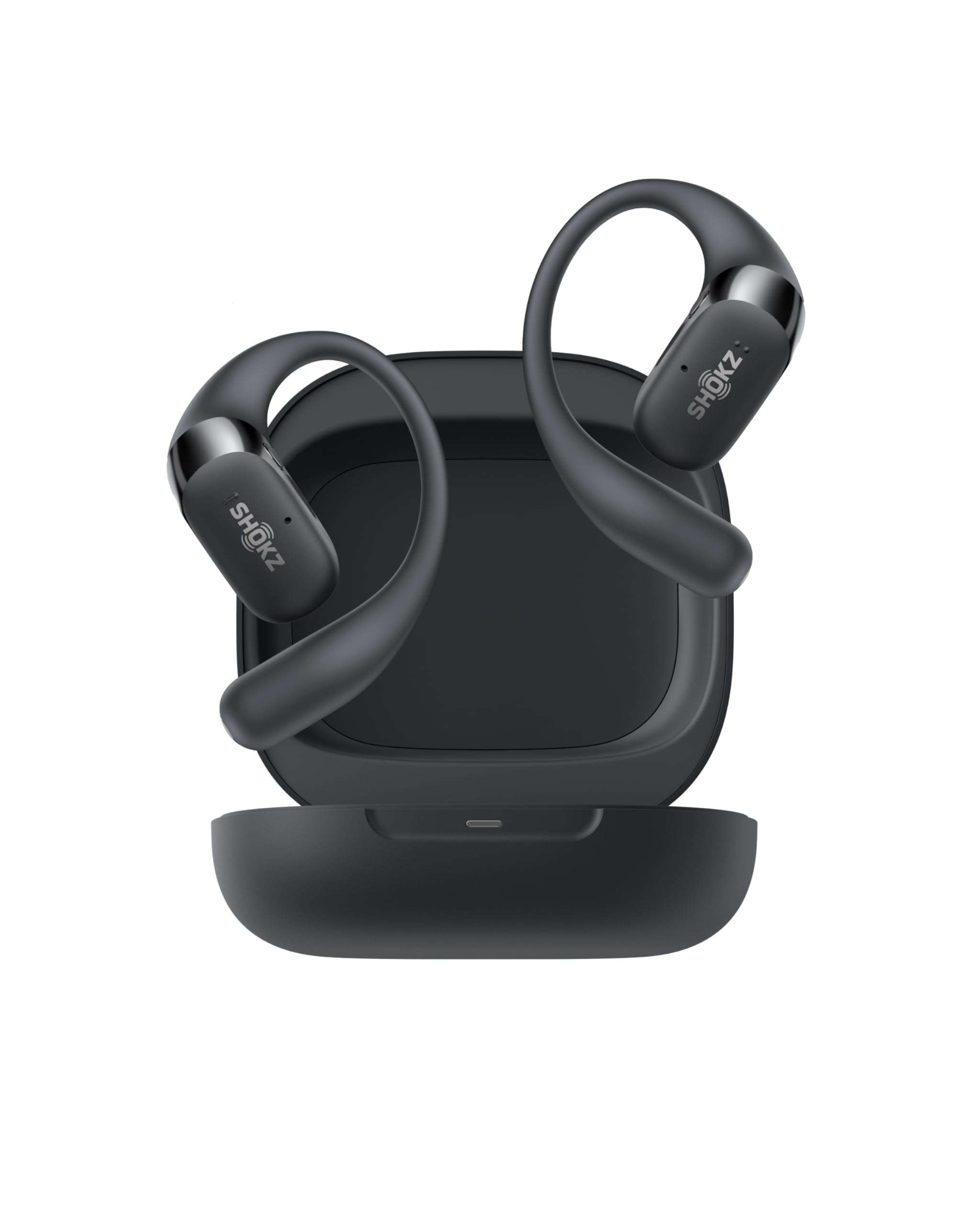 SHOKZ New OpenFit 2 Open-Ear Headphones, True Wireless Bluetooth Earphones with Microphone, Earhook Earbuds with 48 Hours of Playtime, Fast Charging, IP55 Water-Resistant, with Carrying Bag, Black - Image 1