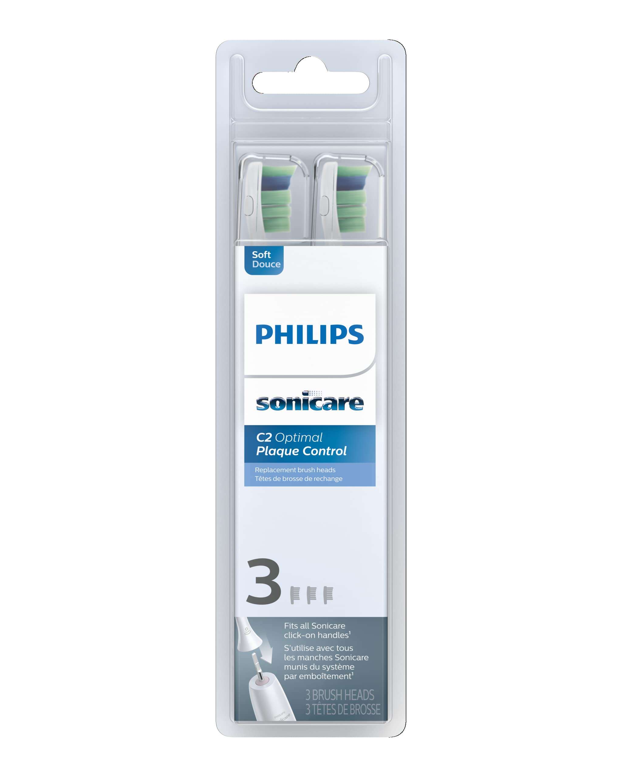 Philips Sonicare C2 Plaque Control - Genuine Replacement Electric Toothbrush Heads, White, 3 Pack, HX9023/65 - Image 12