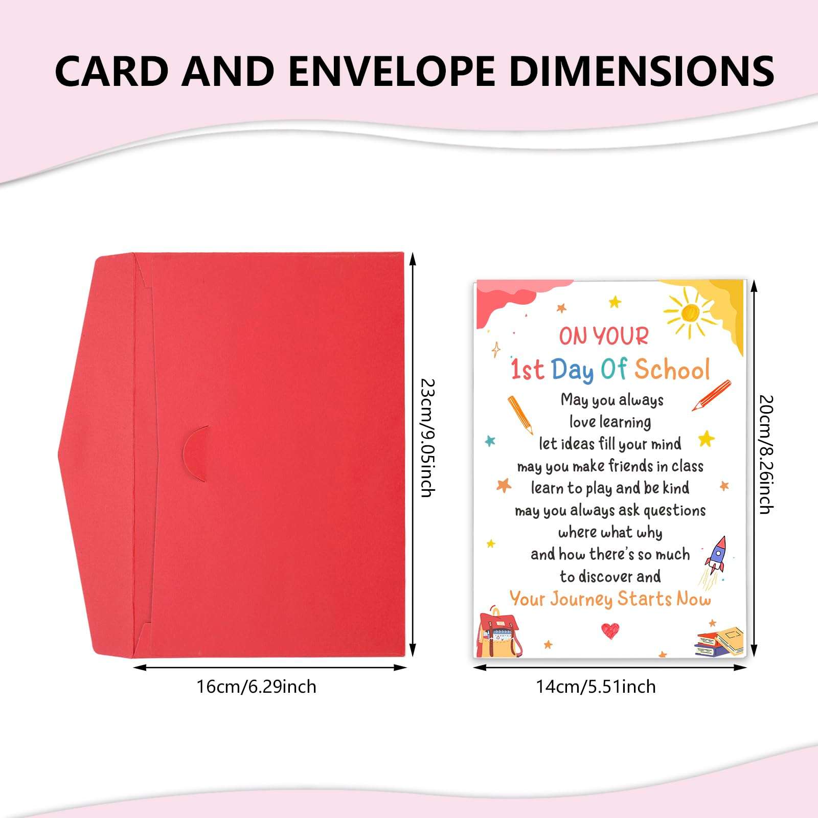 XPENMULBOJA First Day for School card for Kids First Day of Kindergarten Preschool Supplies 1st Grade School Back to School Stuff Gift for Girl Boy Daughter Son 1st Grade & preschool supplies - Image 3