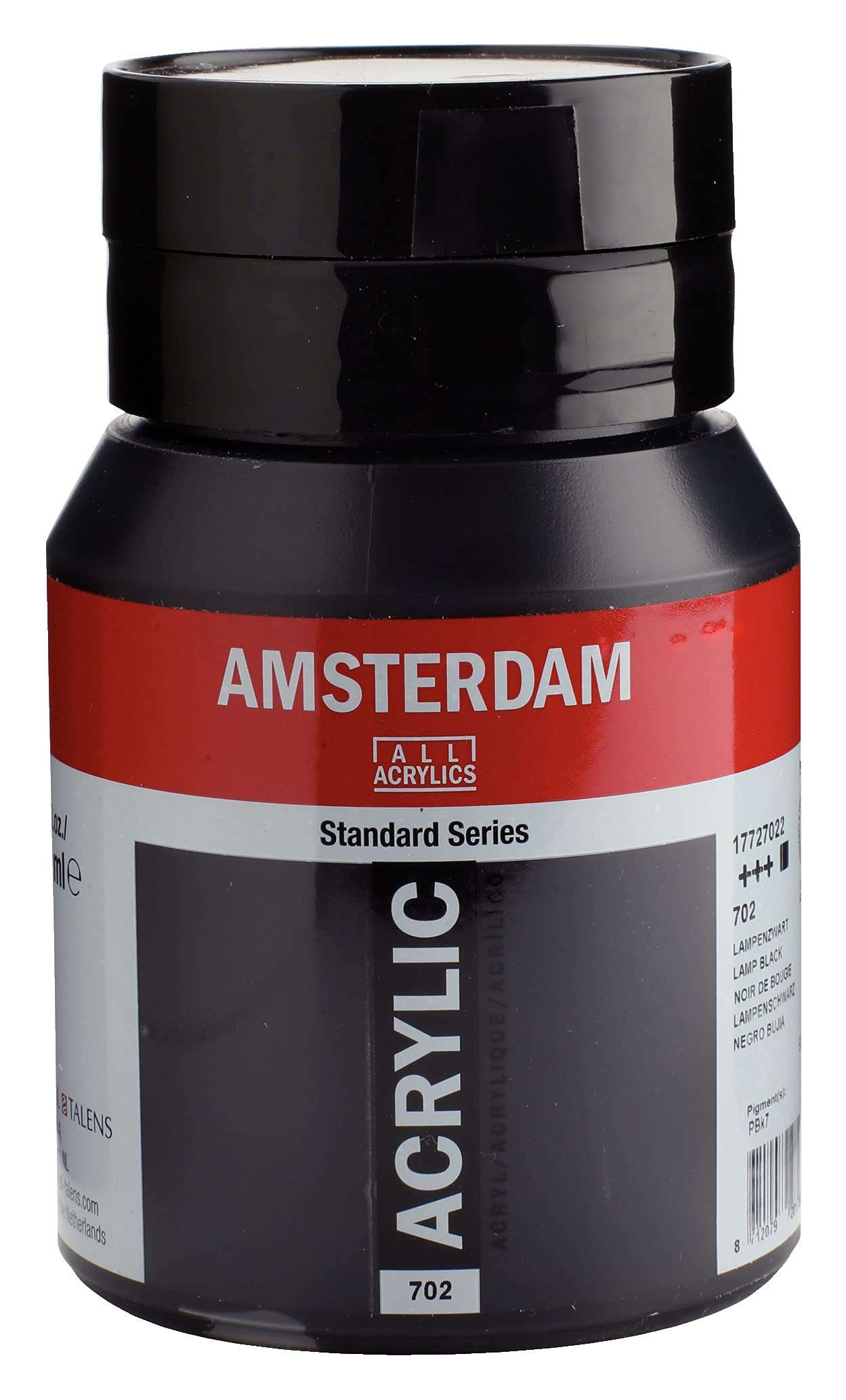 Amsterdam Standard Series Acrylic Jar 500 ml Lamp black 702 (17727022) - Image 1