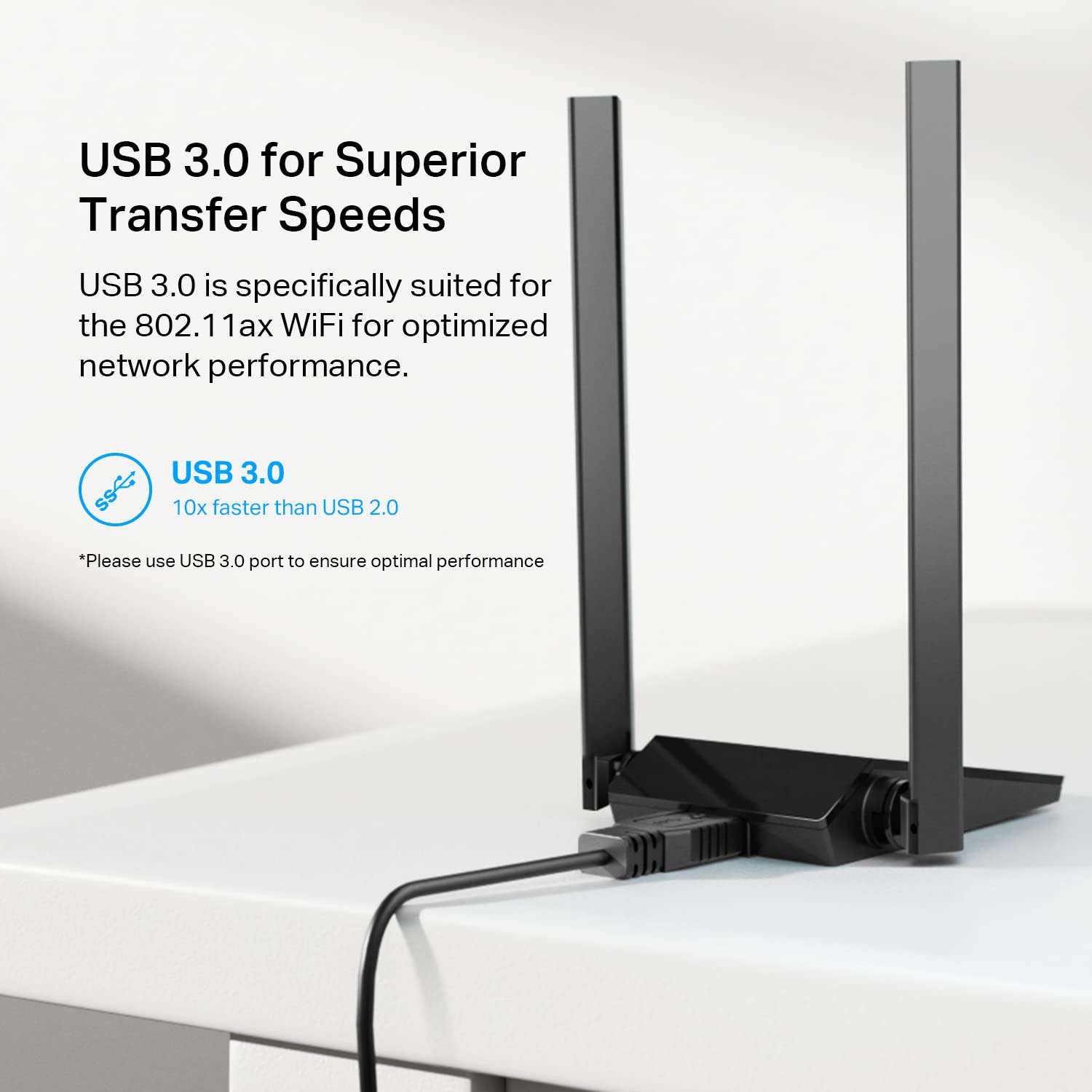 TP-Link WiFi 6 USB Adapter for Desktop PC - (Archer TX20U Plus) AX1800 Wireless Network Adapter with 2.4GHz, 5GHz, High Gain Dual Band 5dBi Antenna, WPA3, Supports Windows 11/10 - Image 6