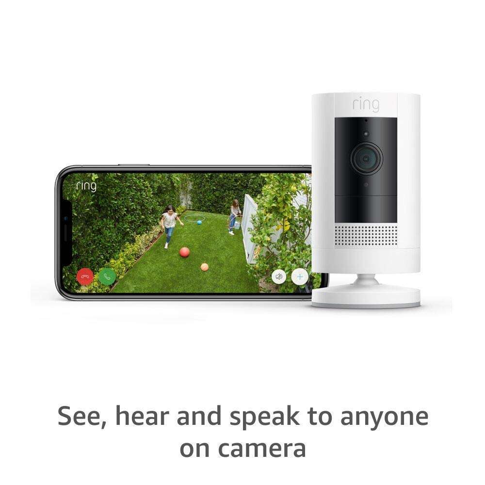 Ring Outdoor Cam (Stick Up Cam) | Weather-Resistant Outdoor Camera, Live View, Color Night Vision, Two-Way Talk, Motion alerts, Works with Alexa | White - Image 2