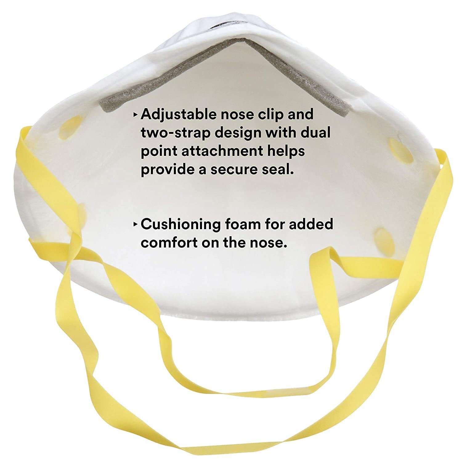 3M 8210 Particulate Respirator, N95, Pack of 20 Disposable Respirator, NIOSH APPROVED, Two-Strap Cup Style Design, Lightweight with Cushioning Nose Foam - Image 4