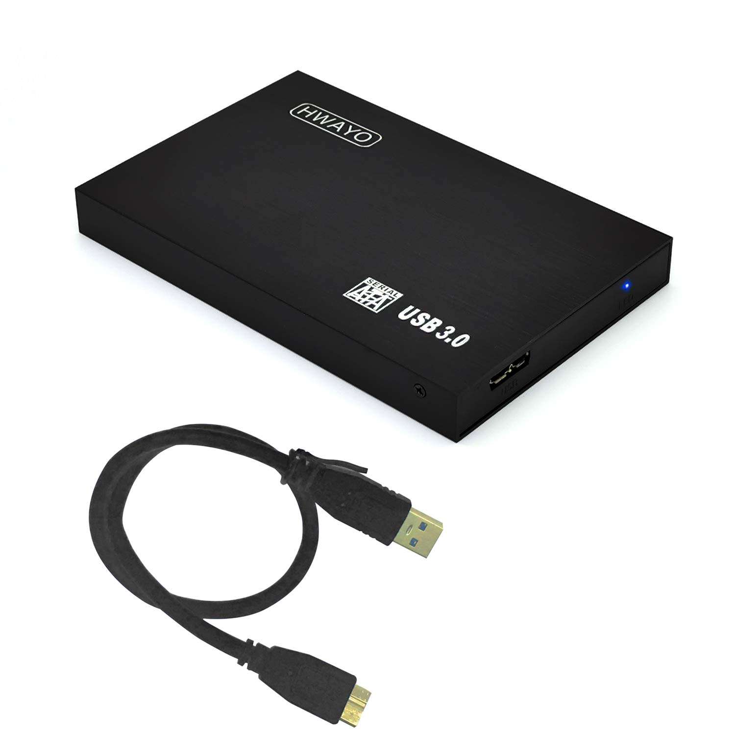 HWAYO 2.5'' 320GB Ultra Slim Portable External Hard Drive USB3.0 HDD Storage for Xbox One Consle, PC, Laptop (Black) - Image 1