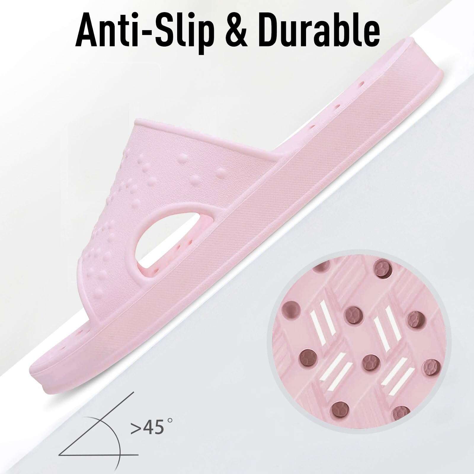 shevalues Shower Shoes for Women Men with Arch Support Quick Drying Pool Slides Lightweight Beach Sandals with Drain Holes - Image 6
