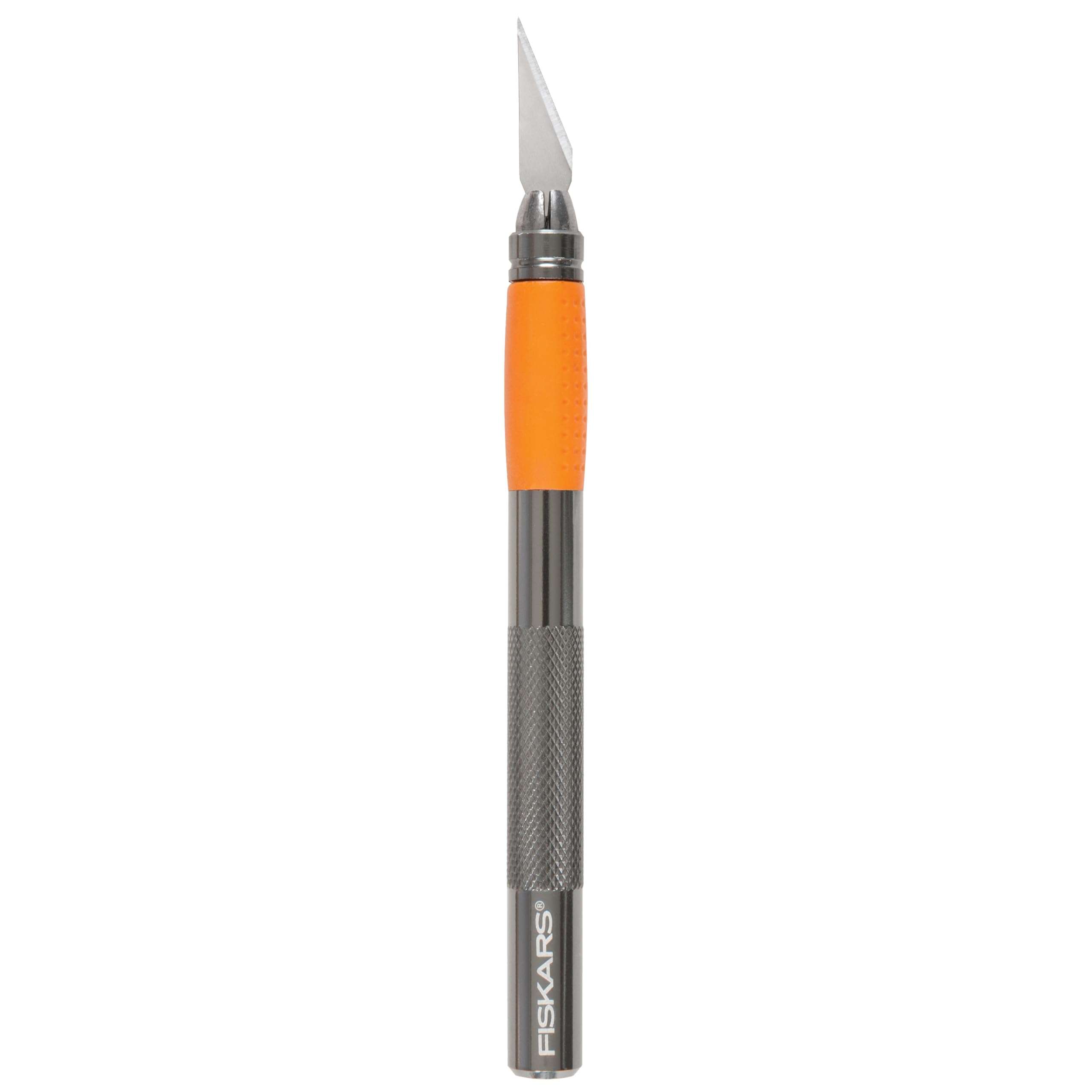Fiskars SoftGrip Detail Craft Knife - 8" Exacto Knife for Crafting - Multi-Use Exacto Blade Included with Protective Cover - Image 1