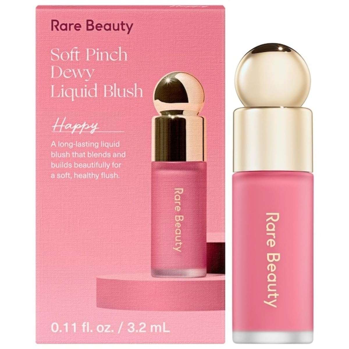 Rare Beauty by Selena Gomez Soft Pinch Liquid Blush Mini Size - Happy - Dewy Cool Pink - Image 1