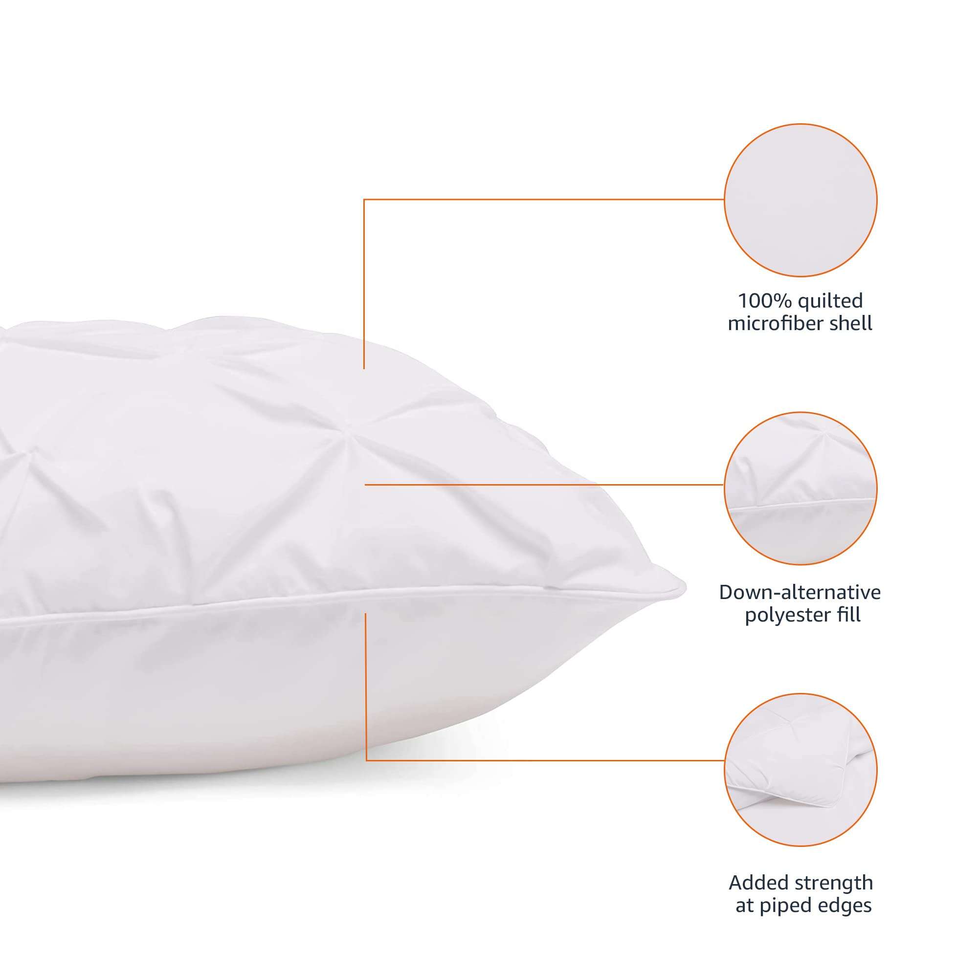 Amazon Basics Soft, Lightweight Queen Size Comforter Sets, All-Season Down-Alternative 3-Piece Bedding Set, Pinch Pleat Design, Full/Queen Size, Bright White - Image 3