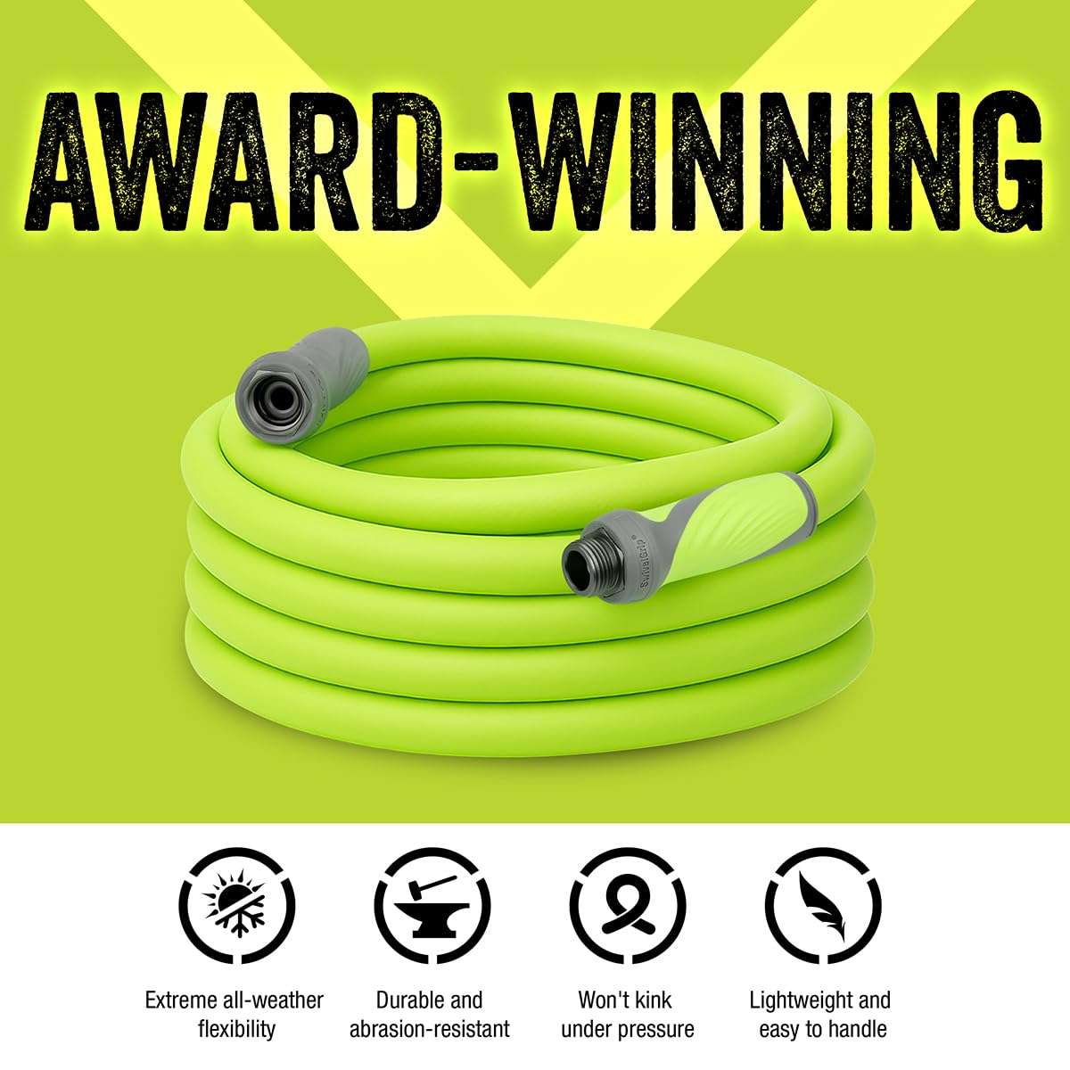 Flexzilla Garden Hose with SwivelGrip, 5/8 in. x 50 ft., Lightweight All-Weather Water Hose, Durable and Flexible, Leak-Free Connections - Image 3