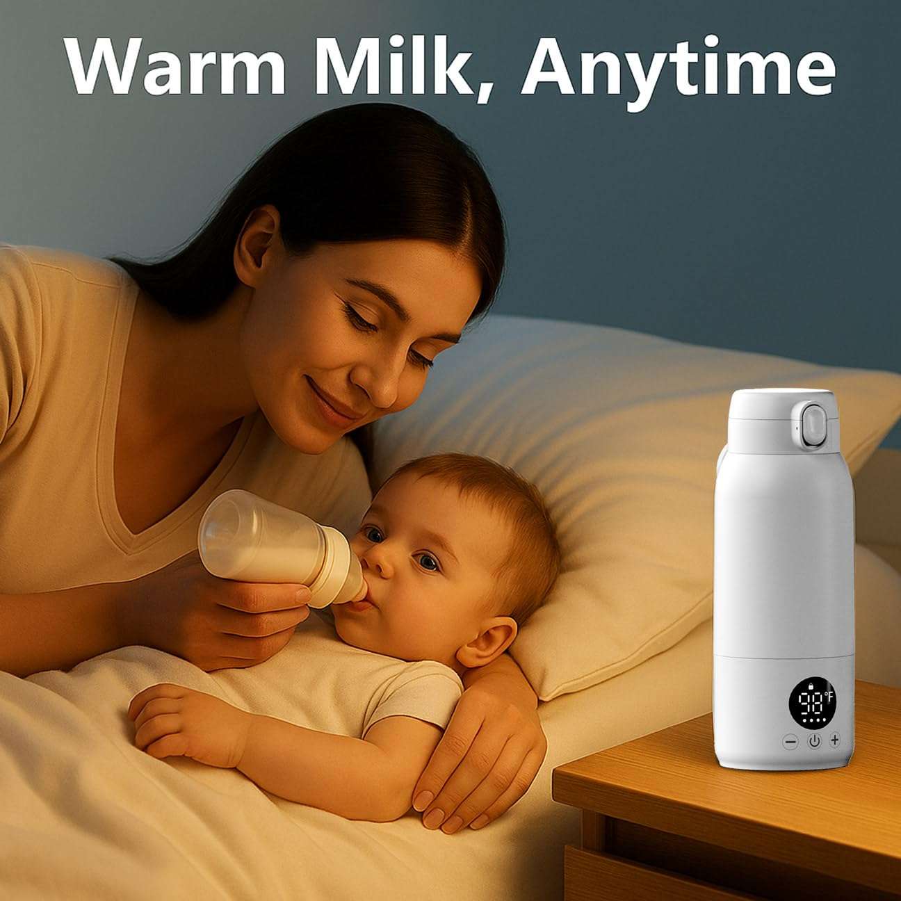 Koalababy Portable Bottle Warmer – Fast Heating Milk Warmer for Travel, Breast Milk & Formula, 17oz Leak-Proof Stainless Steel, IPX6 Waterproof, Rechargeable with Long Battery Life - Image 5