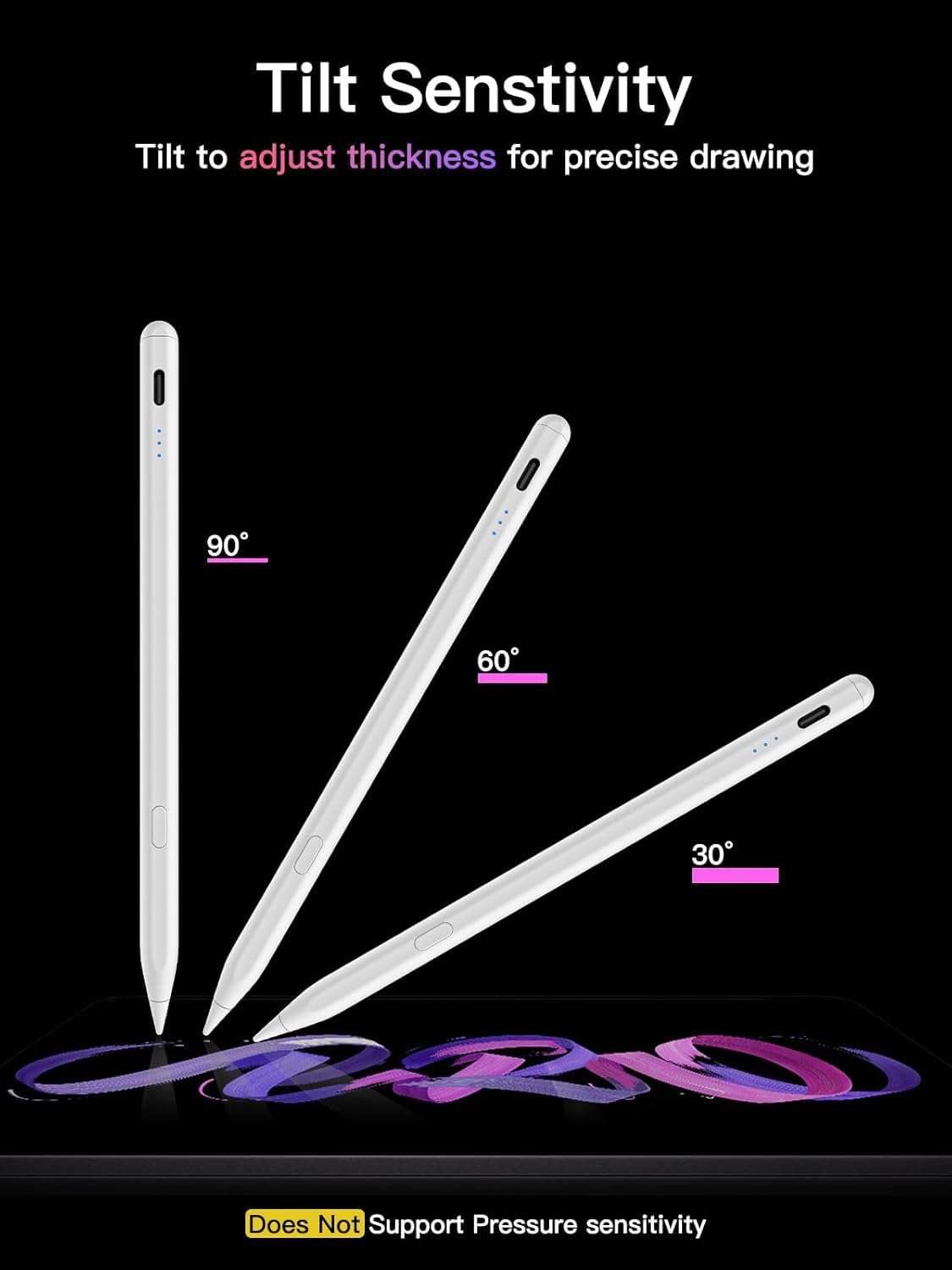 Stylus Pen for ipad 2018-2025, USB-C Fast Charging Pencil, Pixel-Perfect Tilt Sensitivity for iPad 11/10/9/8/7/6/A16, iPad Mini 7/6/5, iPad Air M3/M2 11"/13"/5/4/3, iPad Pro M4 13"/12.9″/11″ - Image 8