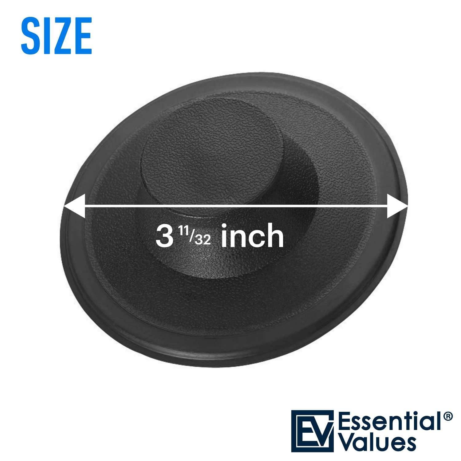 Essential Values Garbage Disposal Stopper - Rubber Sink Stopper - Drain Plug Kitchen Sink - Black Plastic Cover Cap Compatible with Kohler Insinkerator Waste King & Others - Image 2