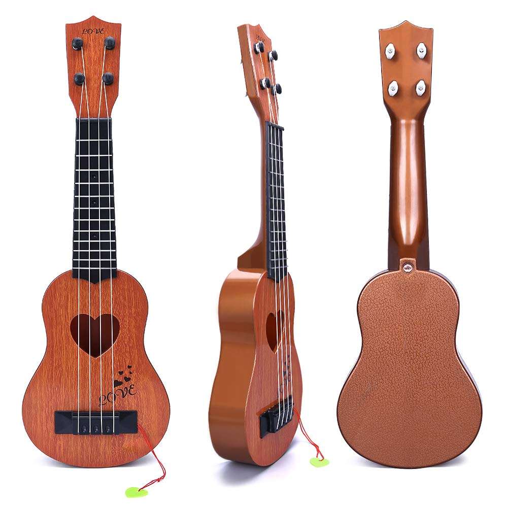 YEZI Kids Toy Classical Ukulele Guitar Musical Instrument, Brown - Image 6