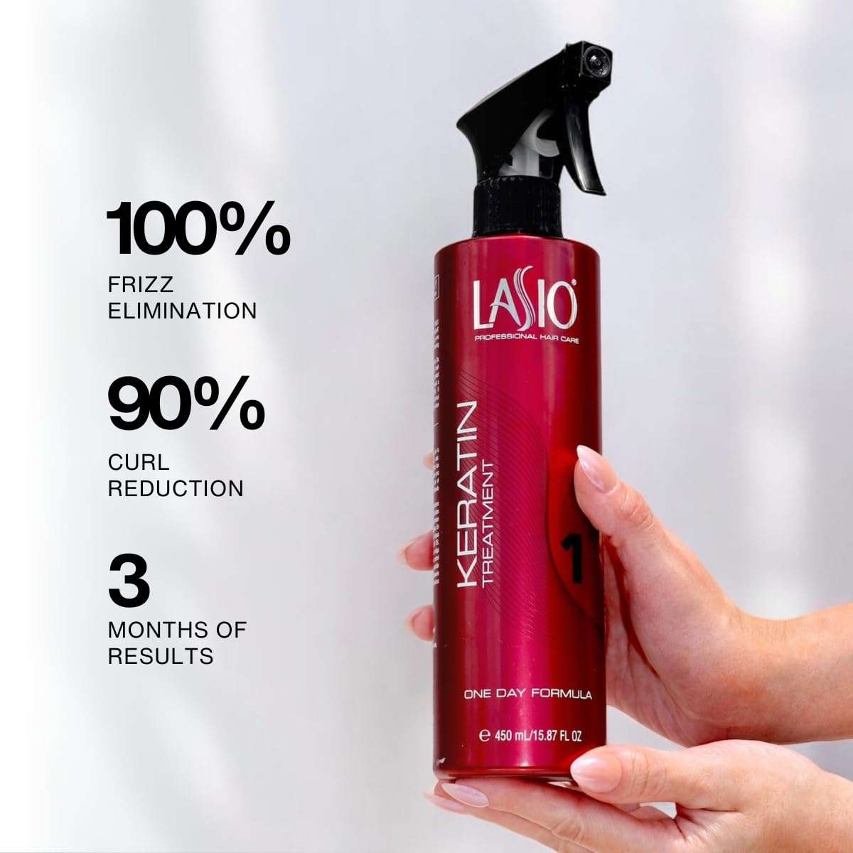 Lasio Keratin One Day Treatment - Frizz Elimination & Smoothing, 35oz | Strengthening keratin hair treatment | Reduce 100% OF Frizz | Professional Salon Grade Formula - Image 3