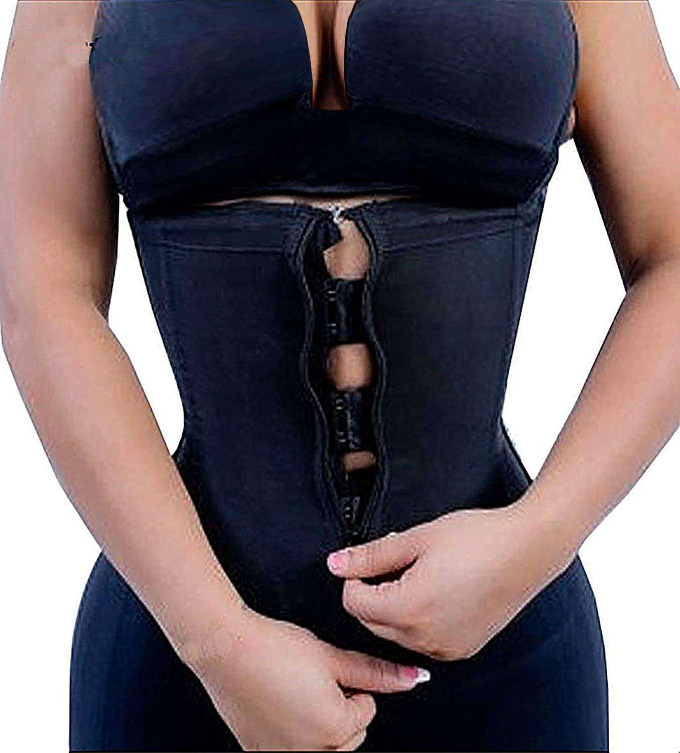 YIANNA Latex Waist Trainer for Women Tummy Control Zipper Underbust Corset Cincher Hourglass Body Shaper - Image 1