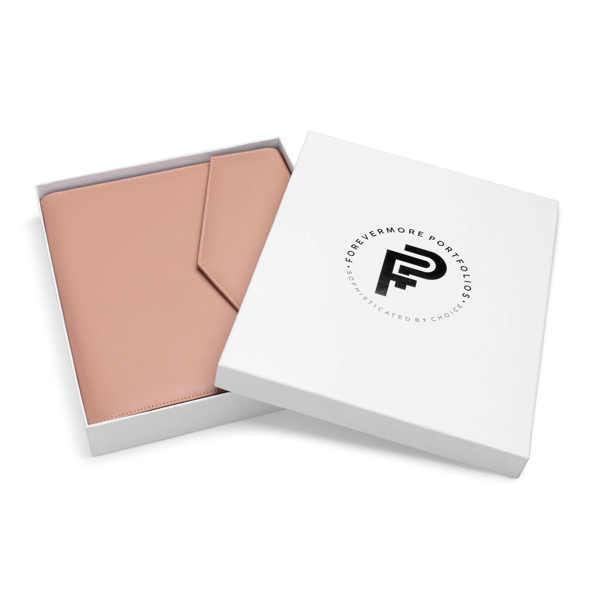 FOREVERMORE PORTFOLIOS Padfolio Binder Organizer for Women | Faux Leather Portfolio Folder for Resume, Documents, Notebook, Tablet and Business Cards | Notepad Included - Pink - Image 5