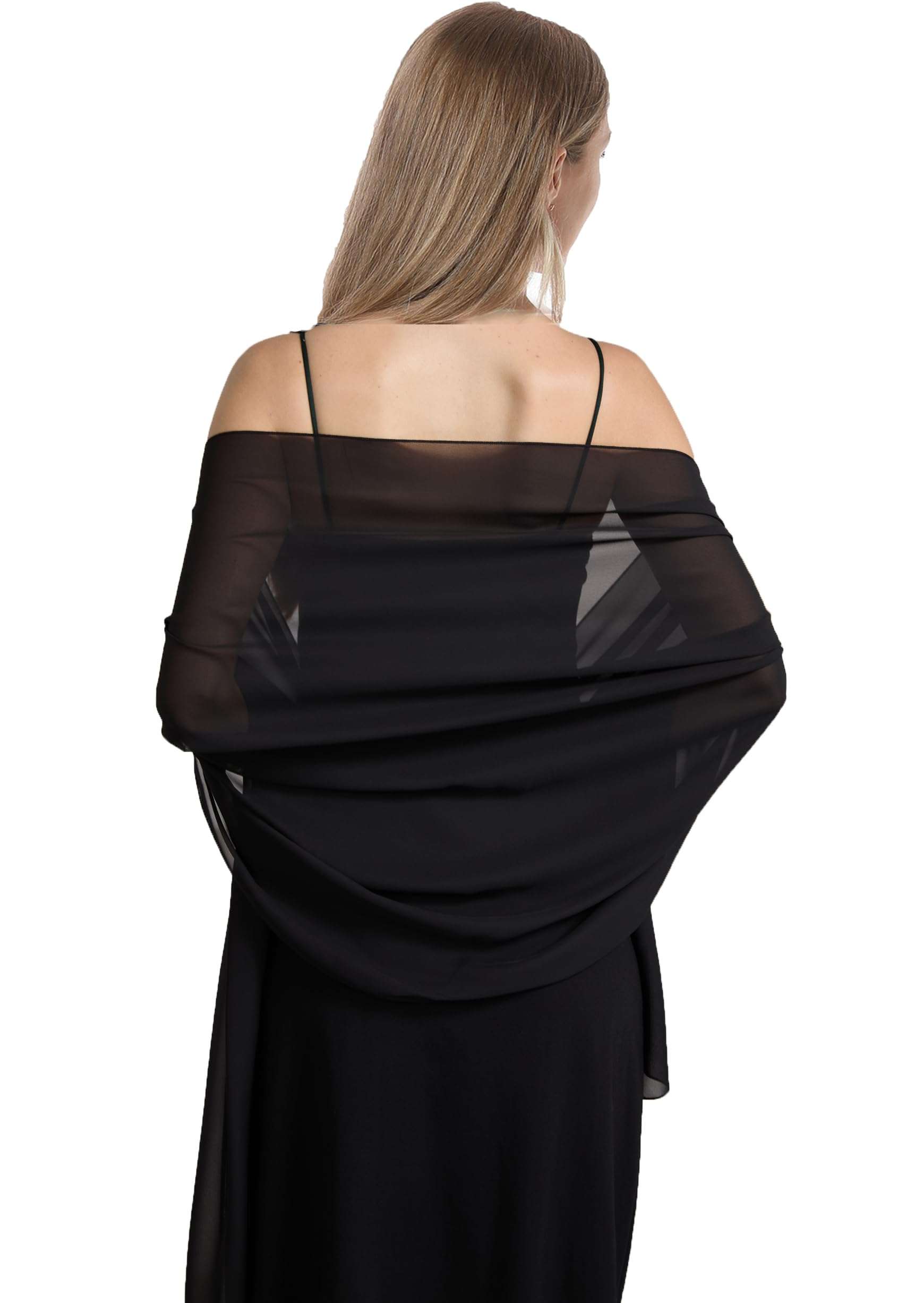 Chiffon Shawls and Wraps for Evening Dresses Women Elegant Soft Scarf Bridal Scarve Wedding Stole - Image 3