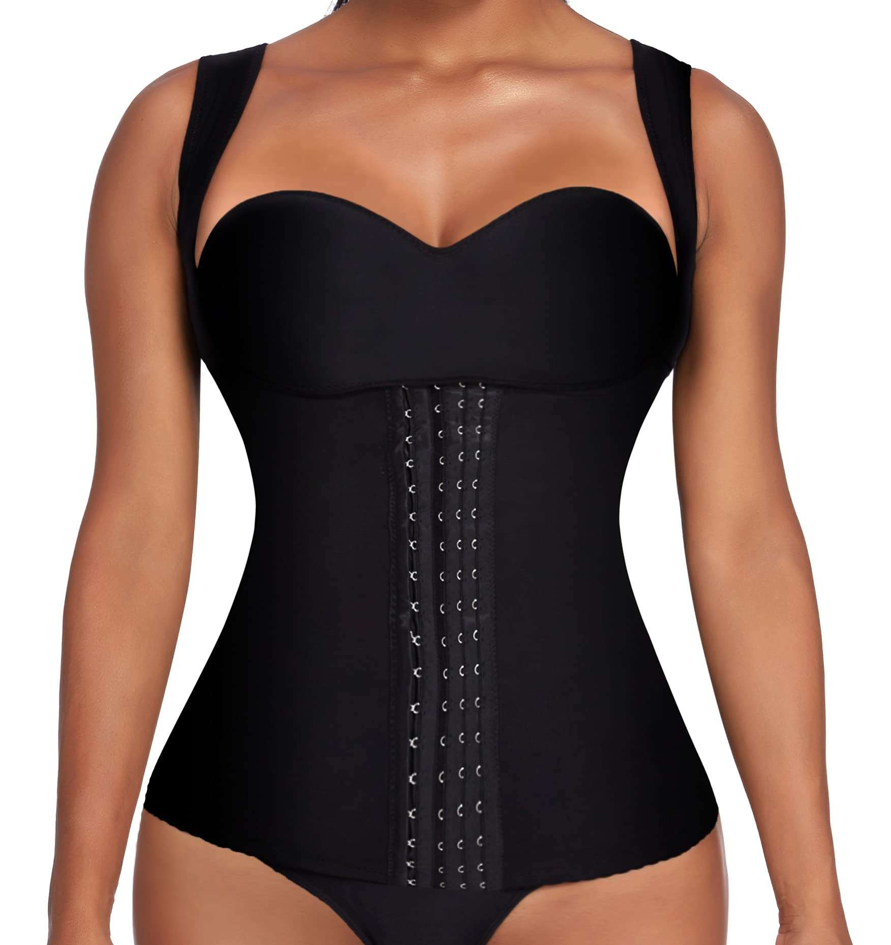 Ekouaer Women's Underbust Corset Waist Trainer Cincher Steel Boned Body Shaper Tummy Fat Burner S-4XL - Image 1