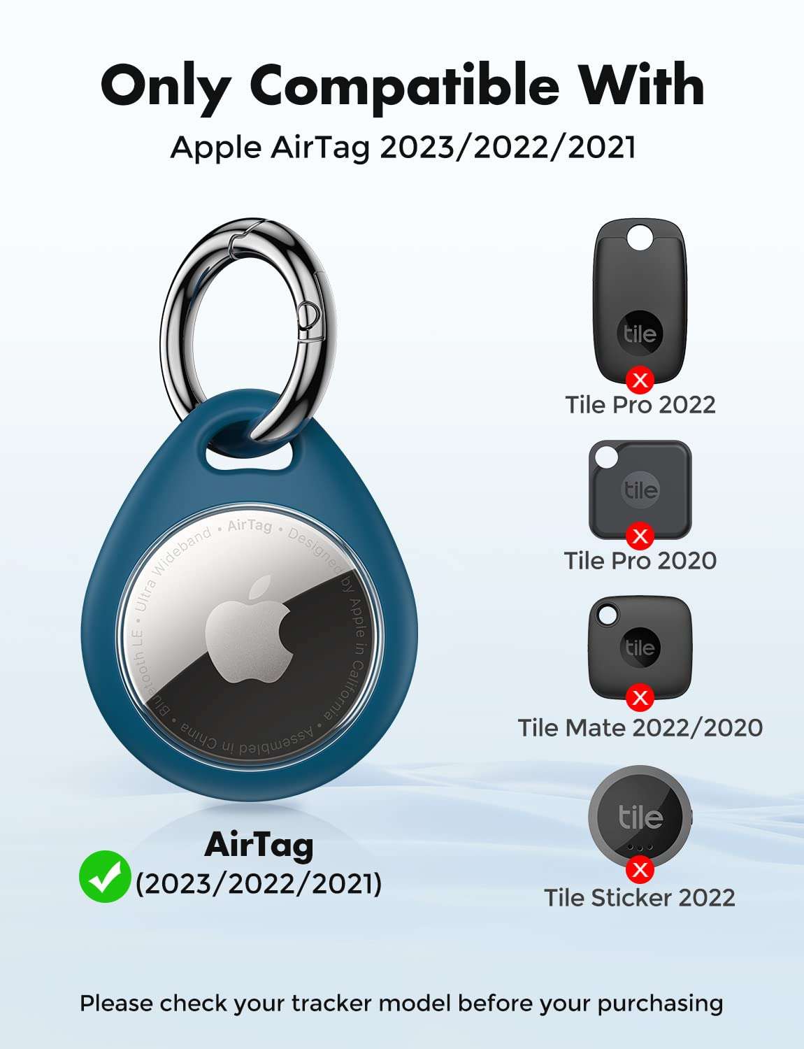 UNBREAKcable AirTag Holder for Apple - 4 Pack Air Tag Case [Fit Tightly Design] [Easy to Install] [Hold Securely] Waterproof TPU Protective Cover with Metal Keychain for Kids,Pet,Luggage,Backpack,Keys - Image 2