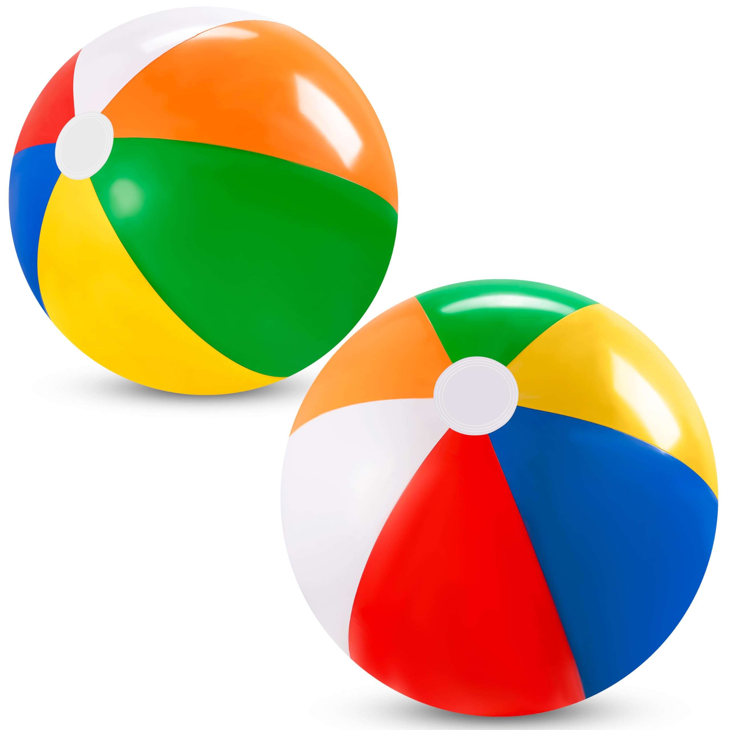 JOYIN 2-Pack 20" Beach Balls - Pool Toys Large Inflatable Beach Ball Swimming Pool Water Games, Classic Rainbow Color Beachball Luau Birthday Decorations Party Supplies Party Favors Gifts - Image 1