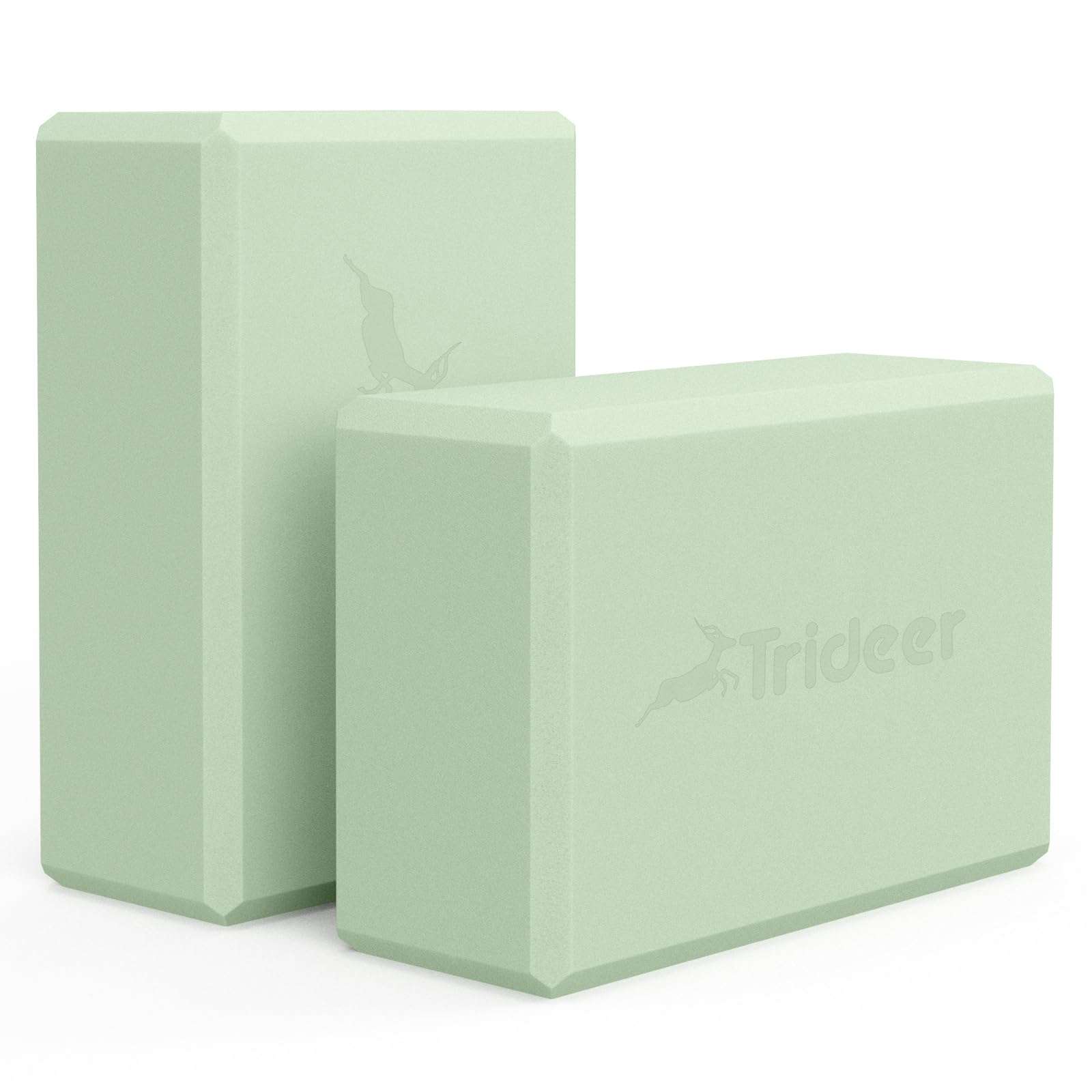 Trideer Yoga Blocks 2 Pack, Soft Non-Slip Foam Blocks with Beveled Edges for Alignment and Stretching in Yoga, Pilates, and Dance - Supportive, Lightweight, Odor Resistant, Latex-Free - Image 1