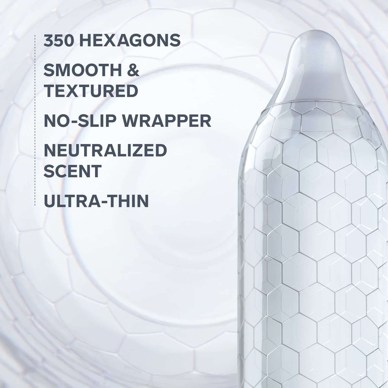 LELO HEX Respect XL, Extra Large Condoms with Increased Strength, Lubricated XL Condoms Large for Men, 2.28-Inch/58mm Diameter (36 Pack) - Image 2