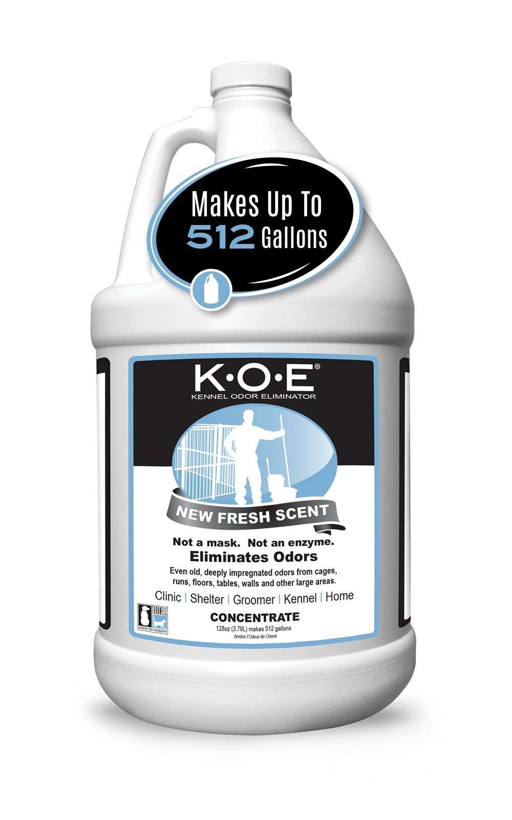 K.O.E. Fresh Scent Odor Eliminator Concentrate – For Strong Odor on Cages, Floor, & More – Non-Enzymatic For Home & Dog Kennel – Home & Pet Supplies (1 Gal) - Image 1