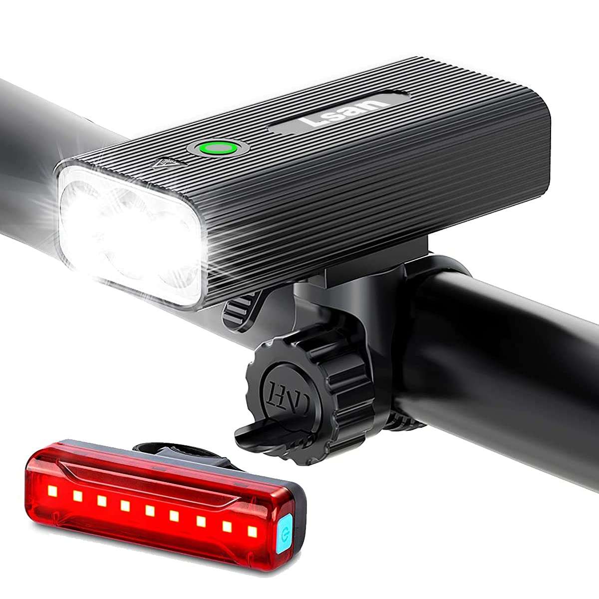 Super Bright Bike Lights for Night Riding,Bike Lights Front and Back,3 LED USB Rechargeable Bicycle Light,Bike Headlight with Power Bank Function,IPX5 Waterproof,3+5 Light Modes - Image 1