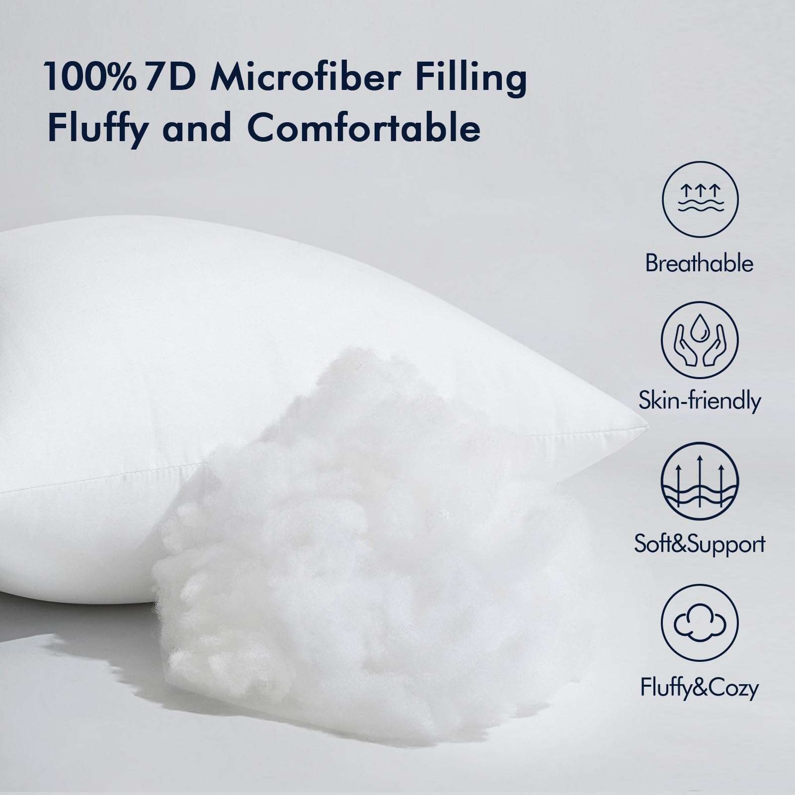 MIULEE Throw Pillow Insert Premium Pillow Stuffer Sham Rectangle for Decorative Cushion Bed Couch Sofa 12x20 Inch - Image 3