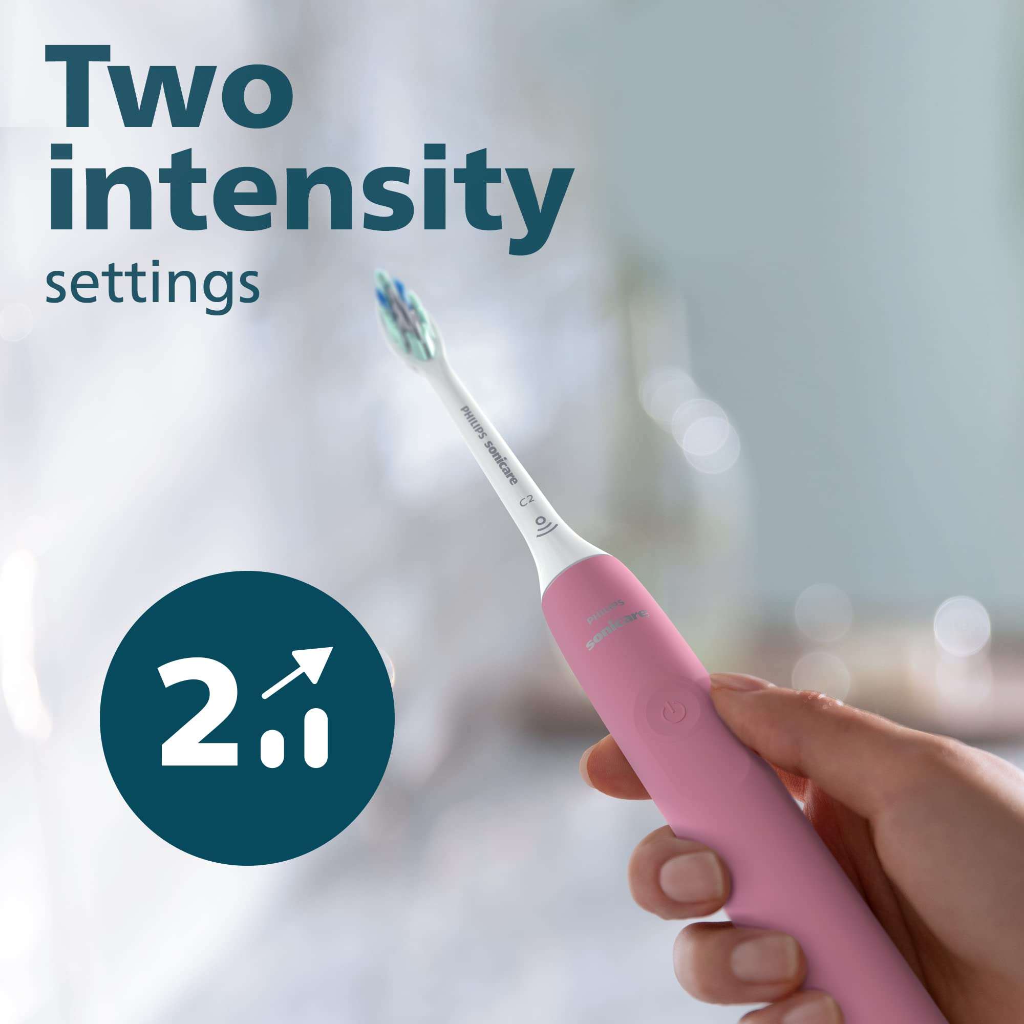 Philips Sonicare 4100 Rechargeable Electric Toothbrush, with Pressure Sensor, 2 Intensity Settings, SmarTimer and QuadPacer, 14-Day Battery Life, Deep Pink, Model HX3681/26 - Image 8