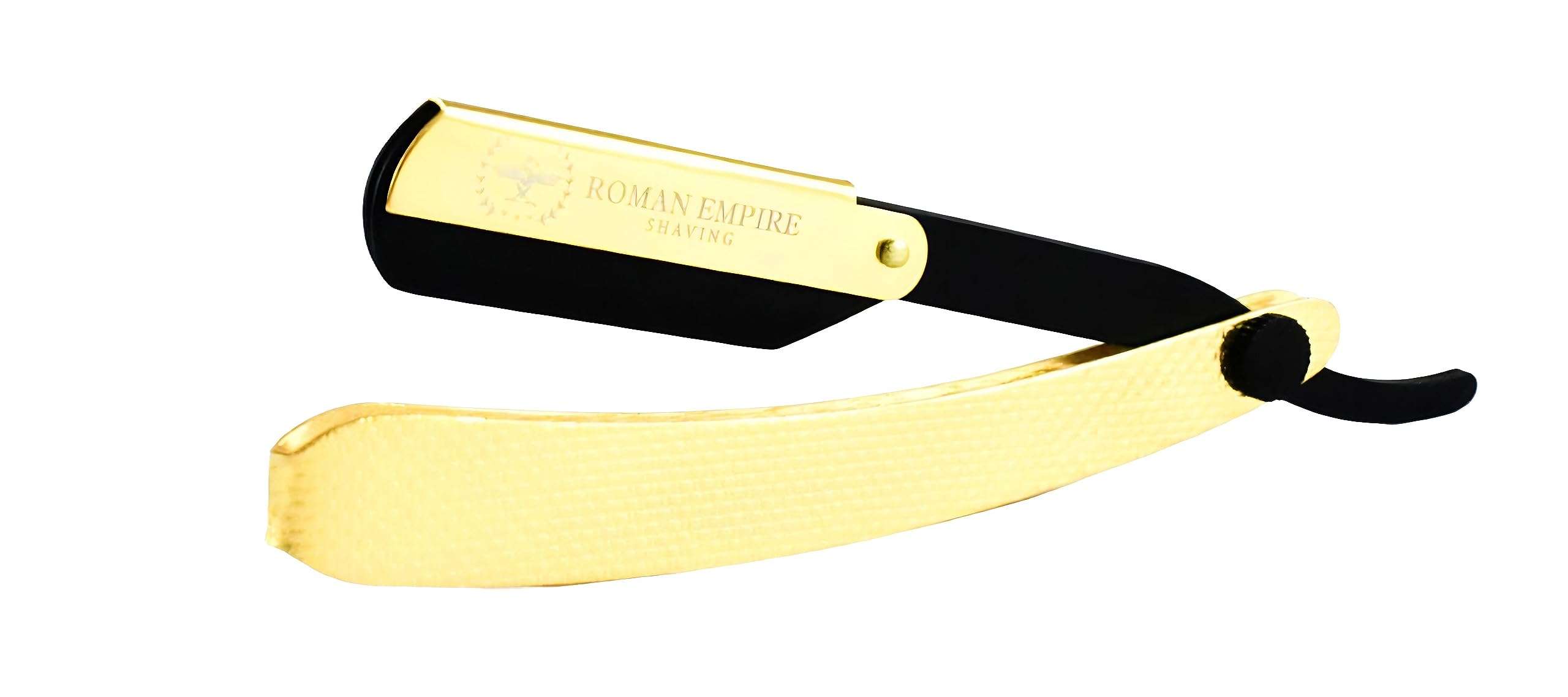 ROMAN EMPIRE SHAVING Jupiter New Straight Razor for Professional Barber with 20 Blades Sampler (Astra-Sharp-Shark-Treet) - Image 2