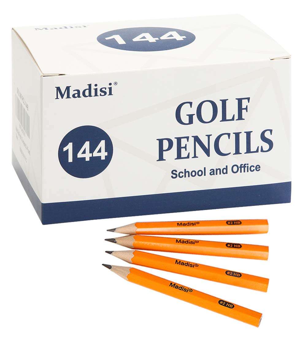 Madisi Golf #2 HB Half Pencils, 3.5" Mini Pre-Sharpened, 144 Count - Image 1