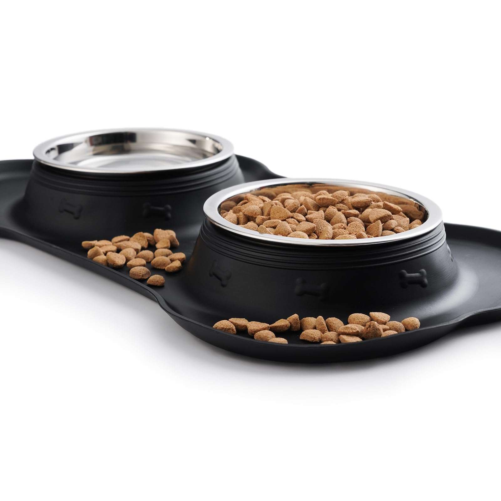 Hubulk Pet Dog Bowls 2 Stainless Steel Dog Bowl with No Spill Non-Skid Silicone Mat + Pet Food Scoop Water and Food Feeder Bowls for Feeding Small Medium Large Dogs Cats Puppies (S, Black) - Image 5