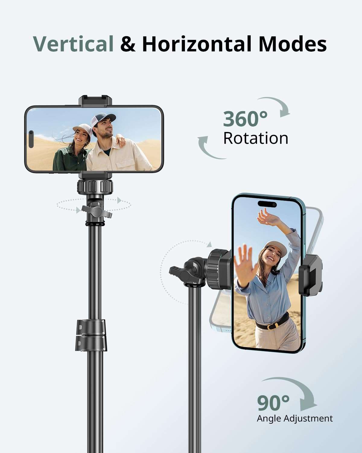 SENSYNE 62" Phone Tripod & Selfie Stick, Extendable Cell Phone Tripod Stand with Wireless Remote and Phone Holder, Compatible with iPhone Android Phone, Camera - Image 5