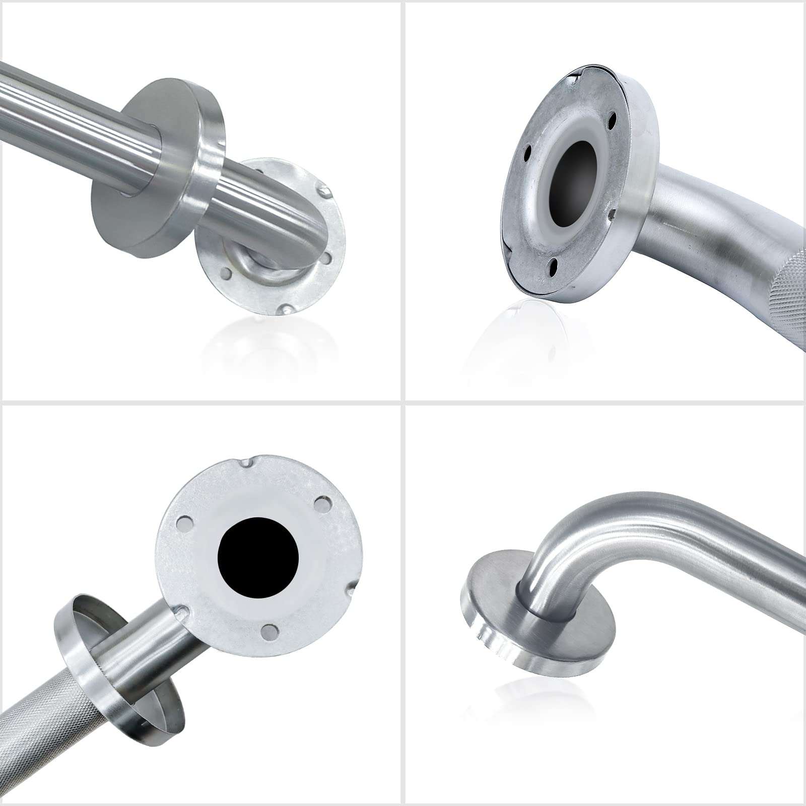18 Inch Shower Grab Bar 2 Pack Brushed Nickel SUS304 Safety Bathroom Grab Bars with Concealed Screws, 500lbs Support Assist Bath Handle Balance Bar for Handicap Elderly Pregnant - Image 4