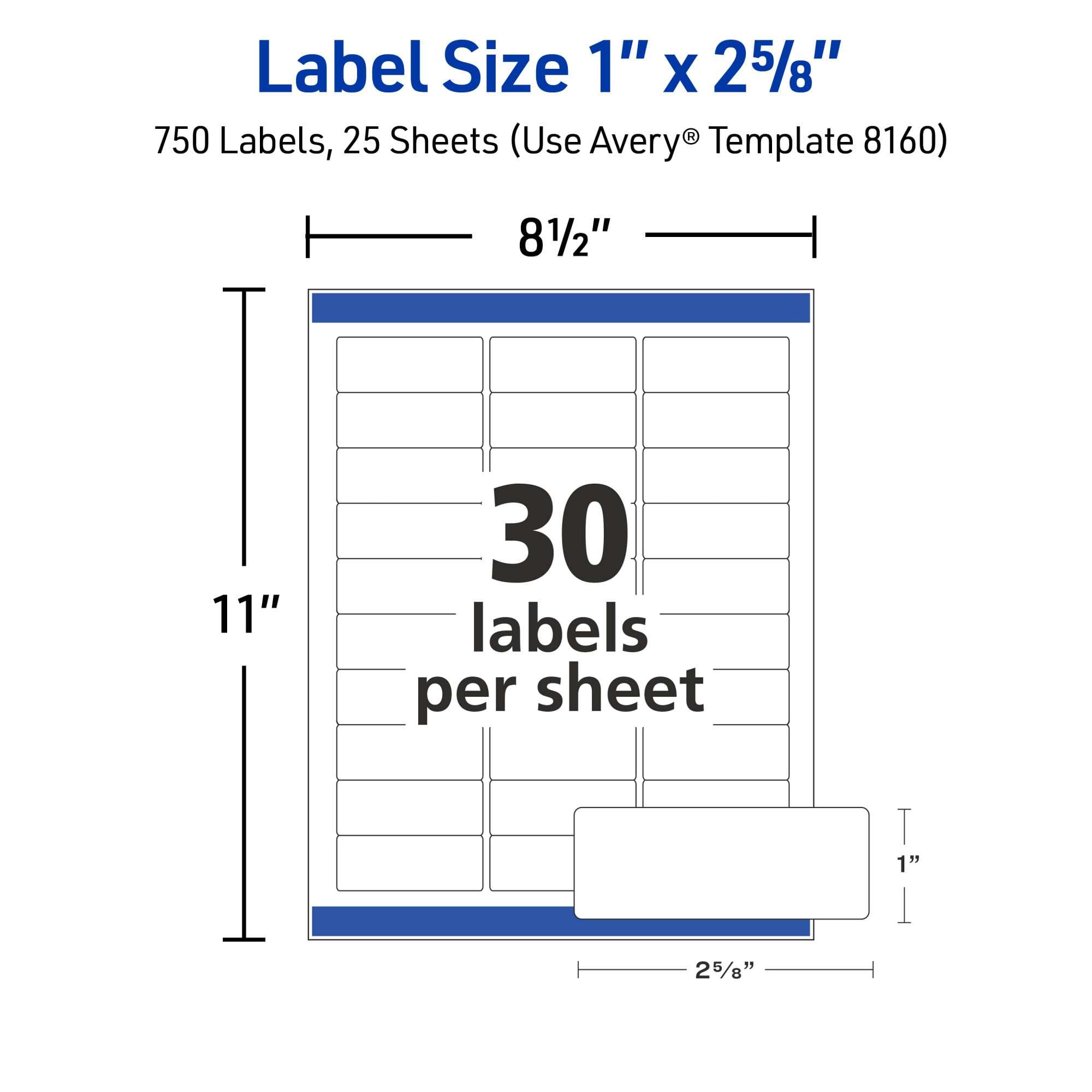 Avery Easy Peel Printable Address Labels with Sure Feed, 1" x 2-5/8" Customizable Stickers, White, 750 Blank Mailing Labels, Great for Mailing, Shipping, and More (8160) - Image 3