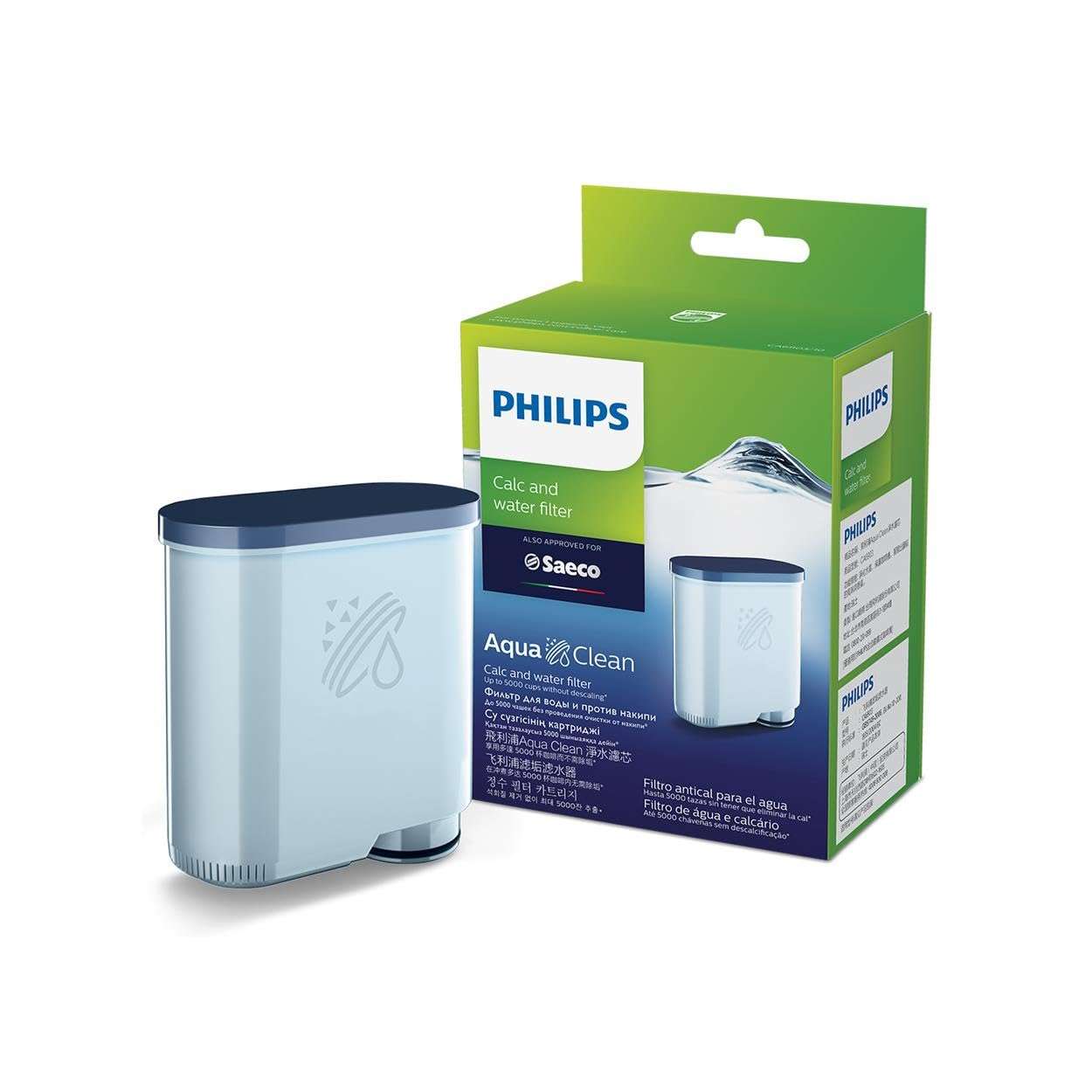 Philips Kitchen Appliances Philips AquaClean Original Calc and Water Filter, No Descaling up to 5,000 cups, Reduces Formation of Limescale, 1 AquaClean Filter, (CA6903/10) - Image 1