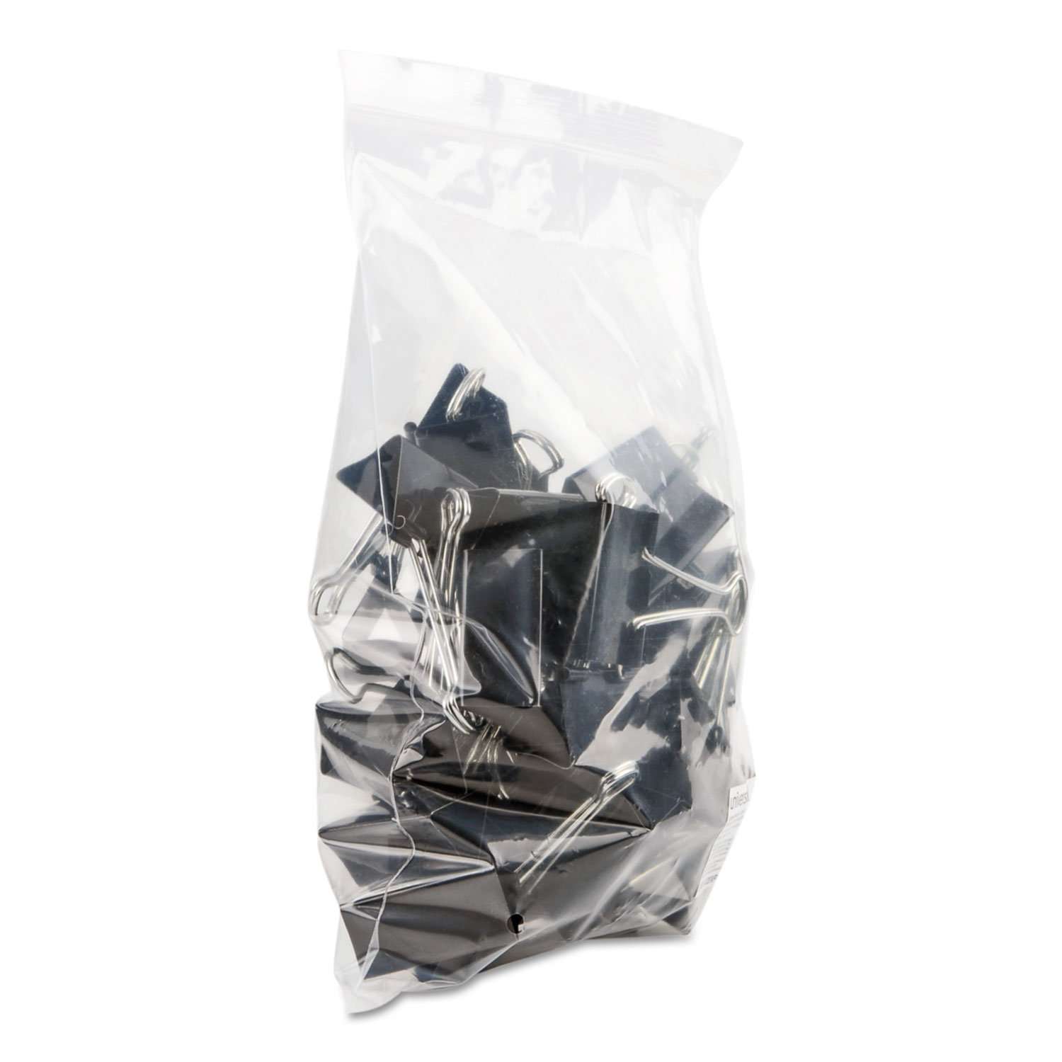 Universal 10220VP Large Binder Clips, Zip-Seal Bag, 1-Inch Capacity, 2-Inch Wide, Black, 36/Bag - Image 4