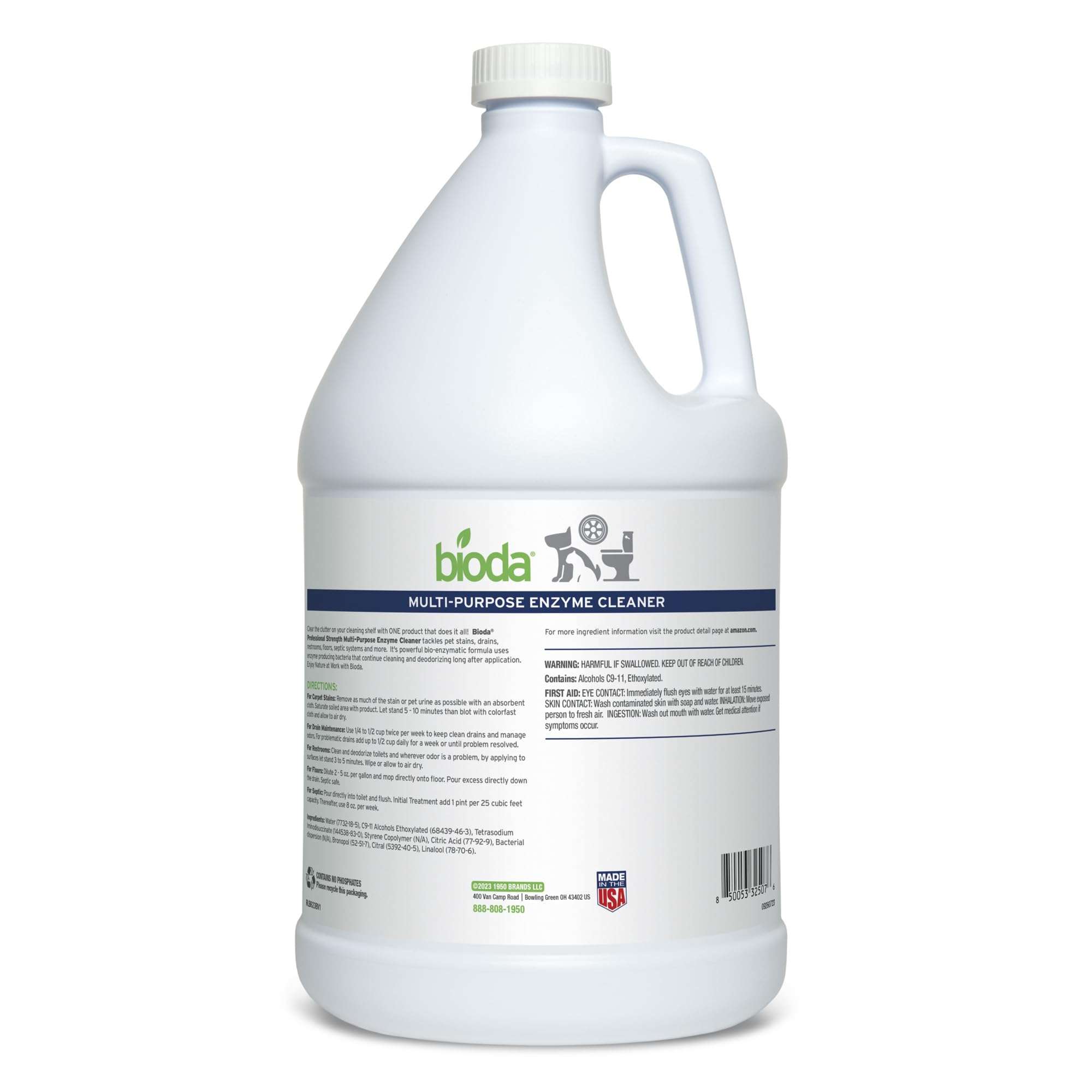 Bioda Multi-Purpose Probiotic Enzyme Cleaner and Deodorizer | Professional Strength | Trash Can Deodorizer, Pet Stains and Odors, Drains, Floors, Bathrooms, Toilets | Made in USA | 1 Gallon - Image 8